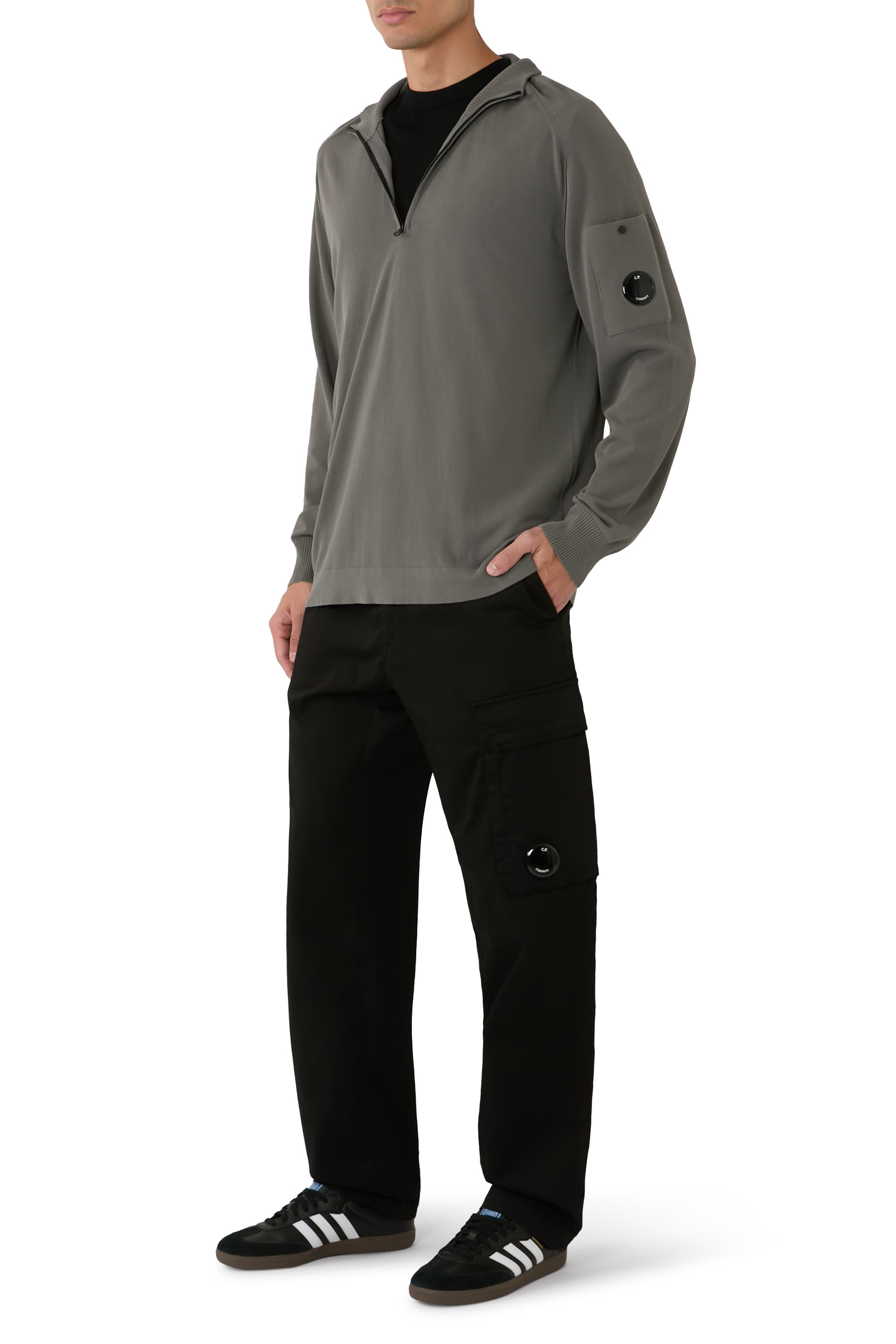 كنزة بنصف سحاب قطن كريب