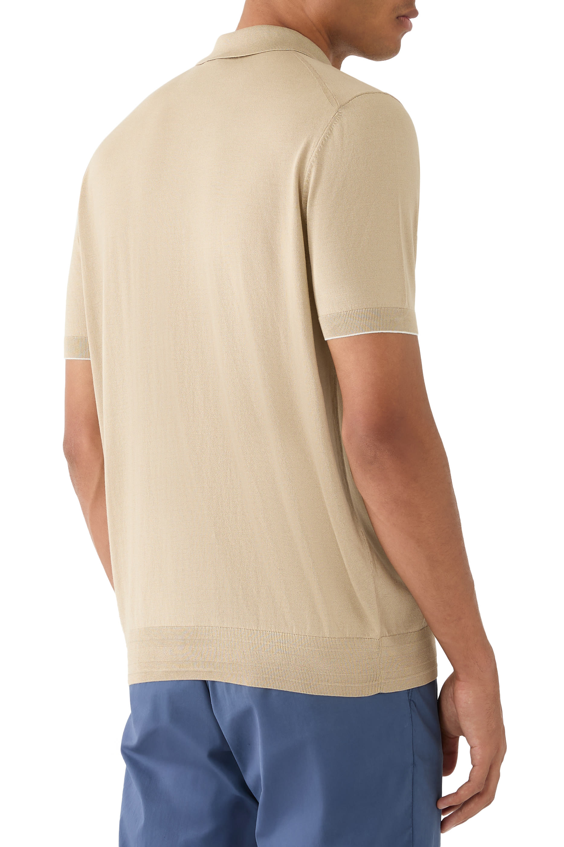 قميص بولو منسوج بقصة عادية