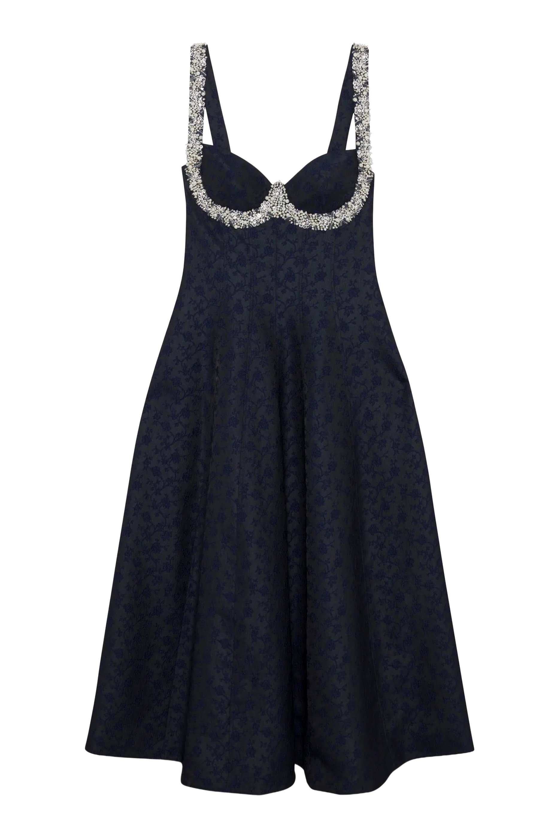 فستان شارلوت جاكار متوسط الطول