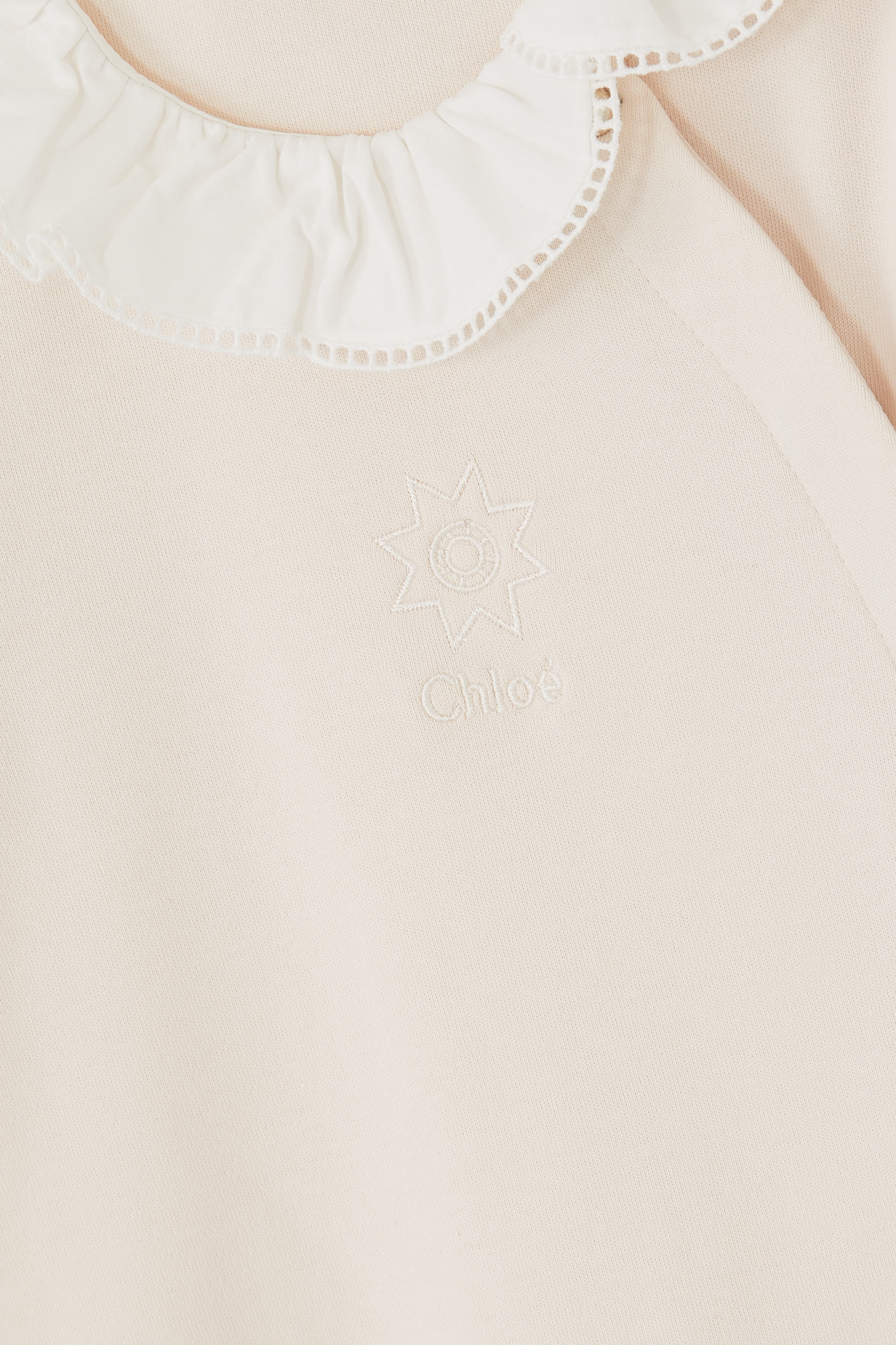 طقم لباس قطعة واحدة بدانتيل ومريلة للأطفال، 3 قطع