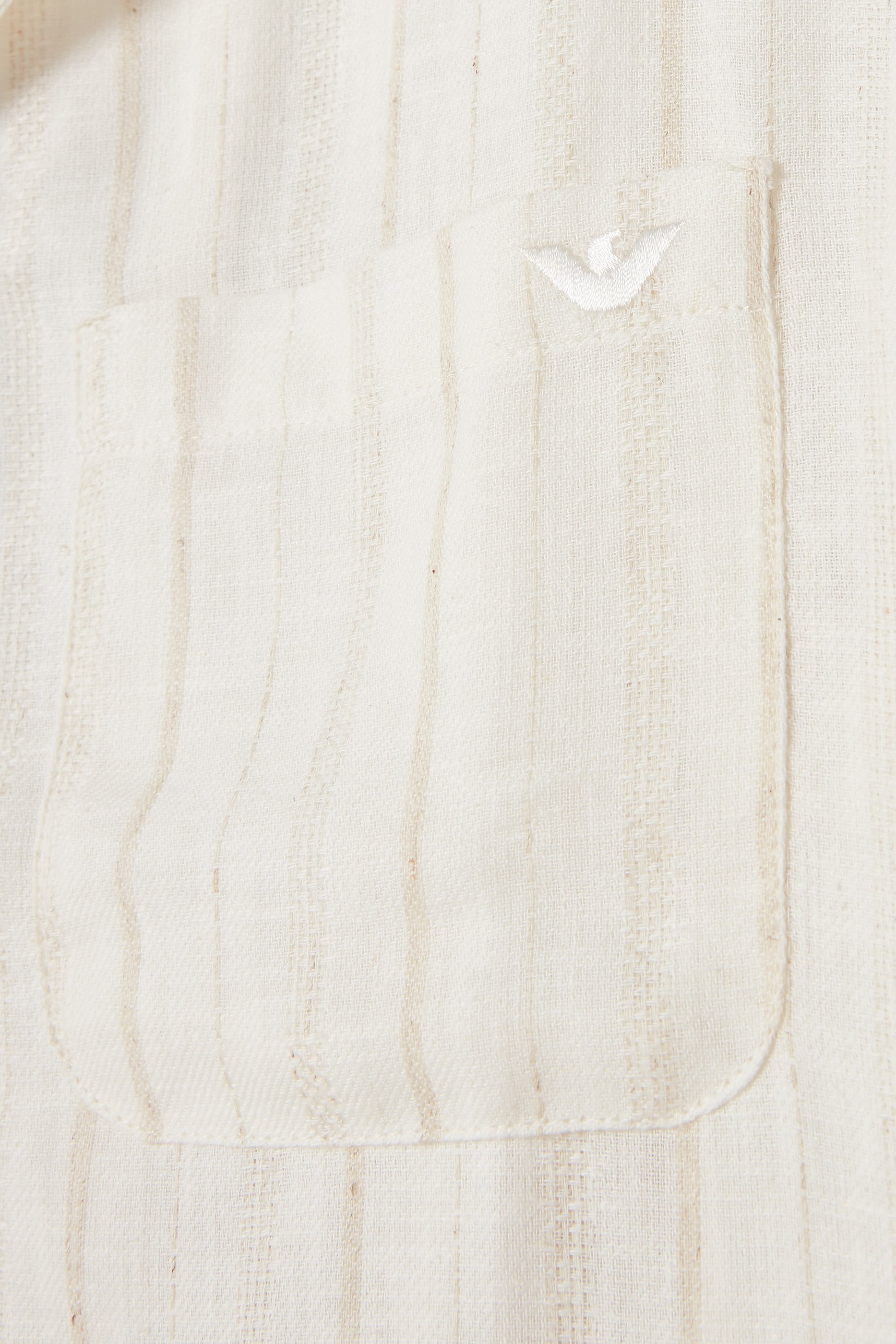 قميص مخطط مزيج جاكار وكتان للأطفال