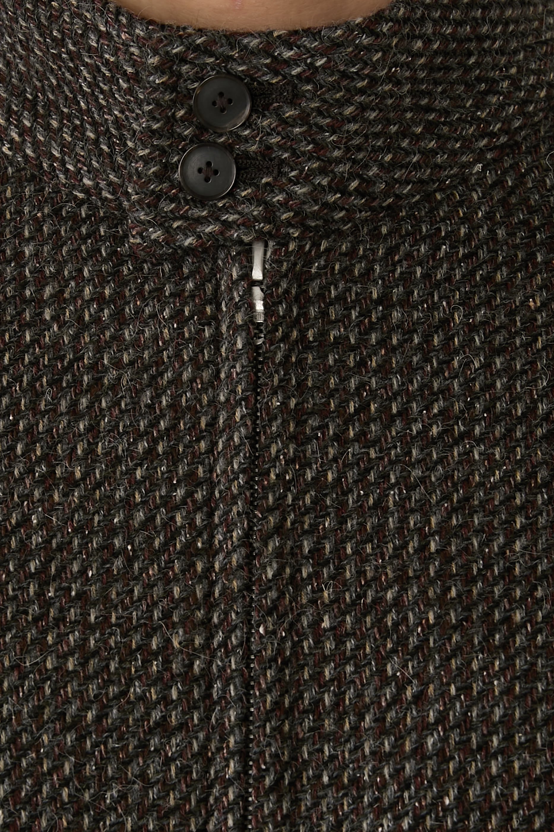 Alpaca Wool Silk Tweed Zip Blouson 