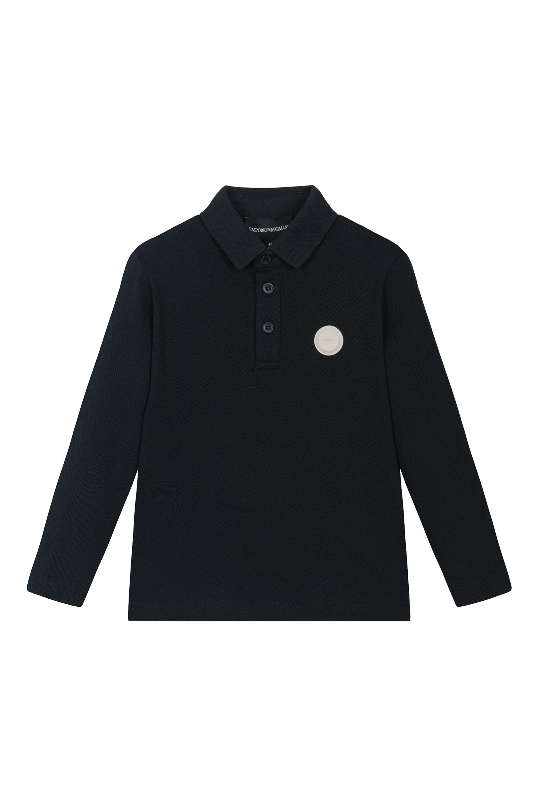 قميص بولو بأكمام طويلة قطن للأطفال