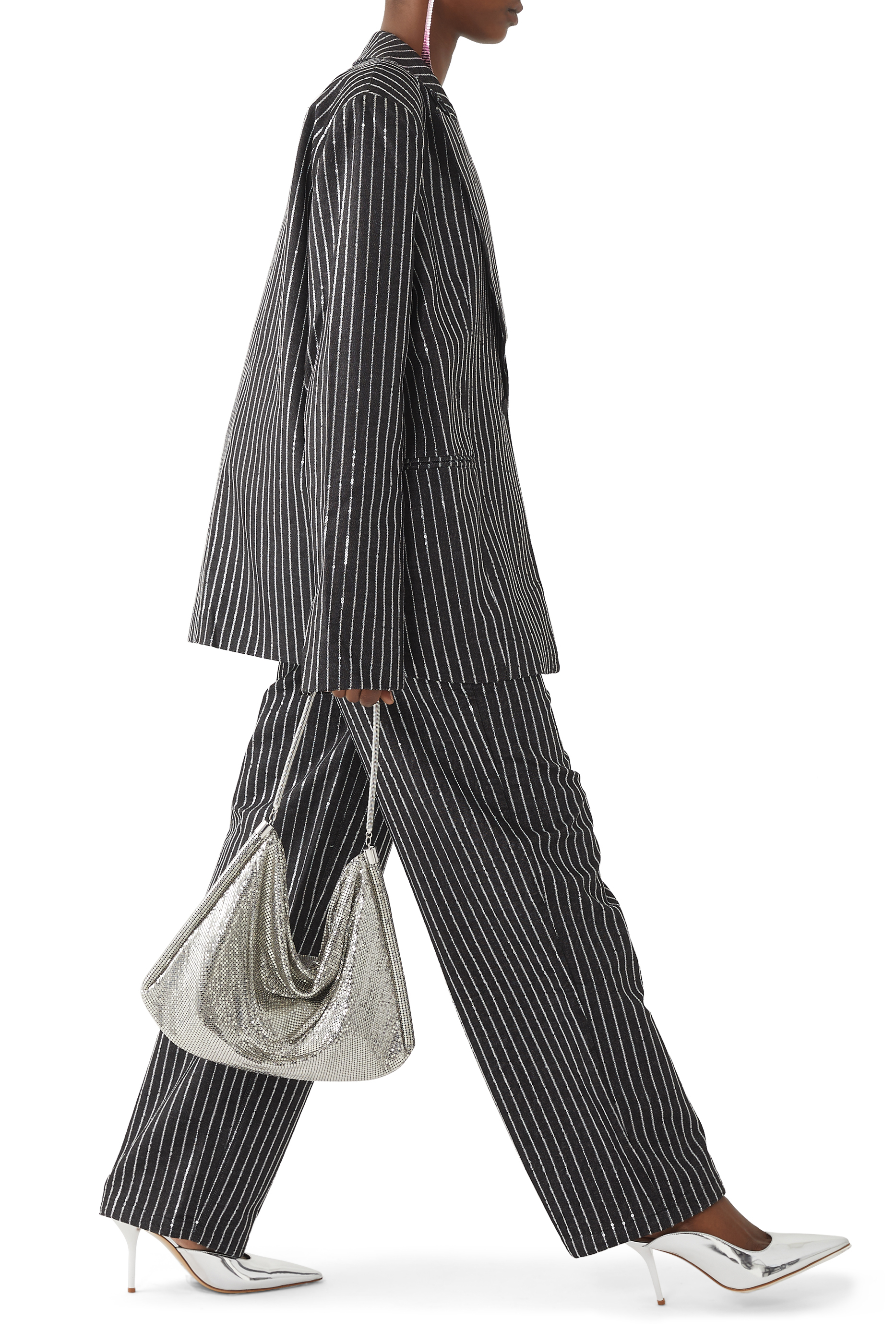 حقيبة بيكسل مستطيلة قماش شبكي