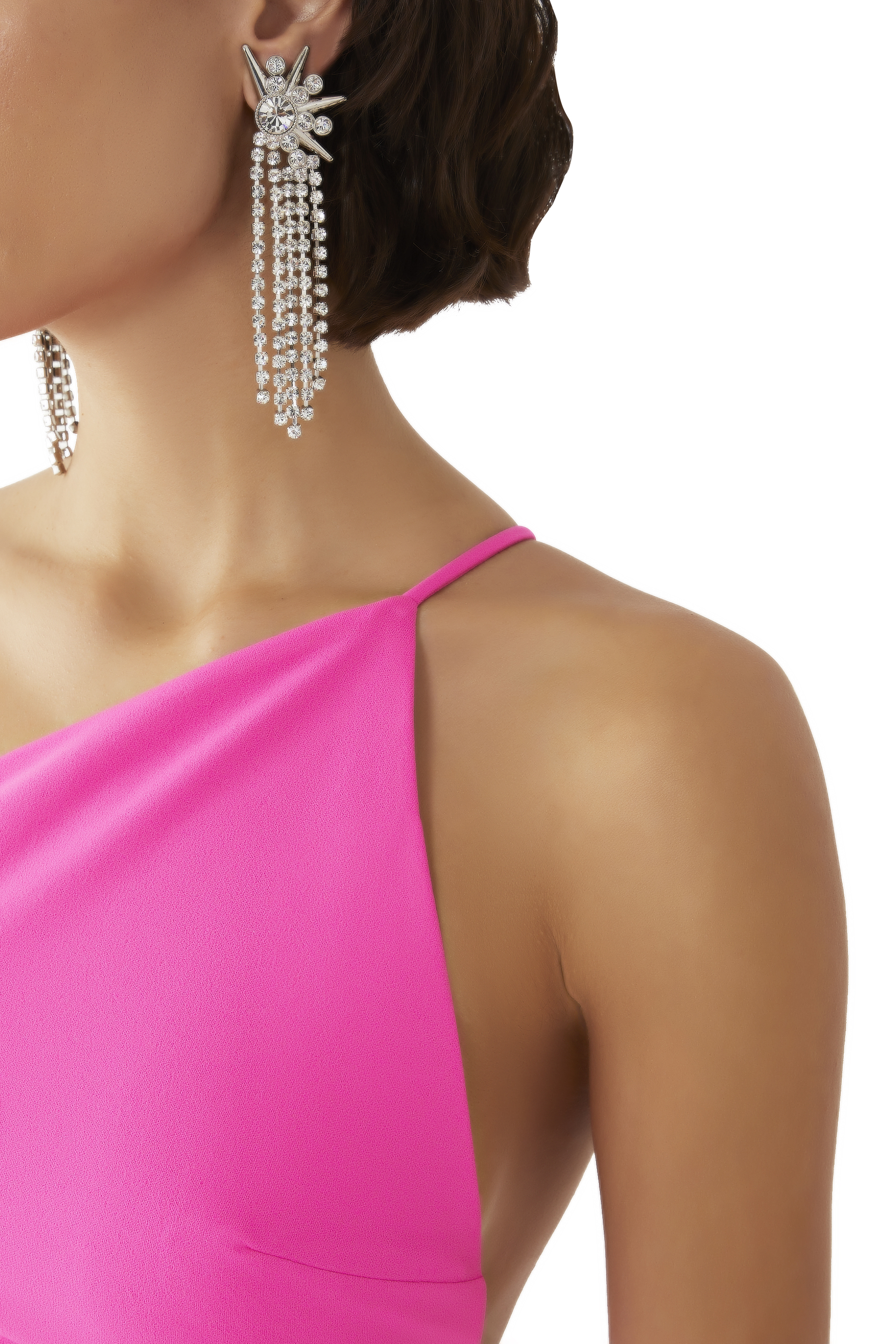 أقراط منسلة متدلية مرصعة بالكريستال