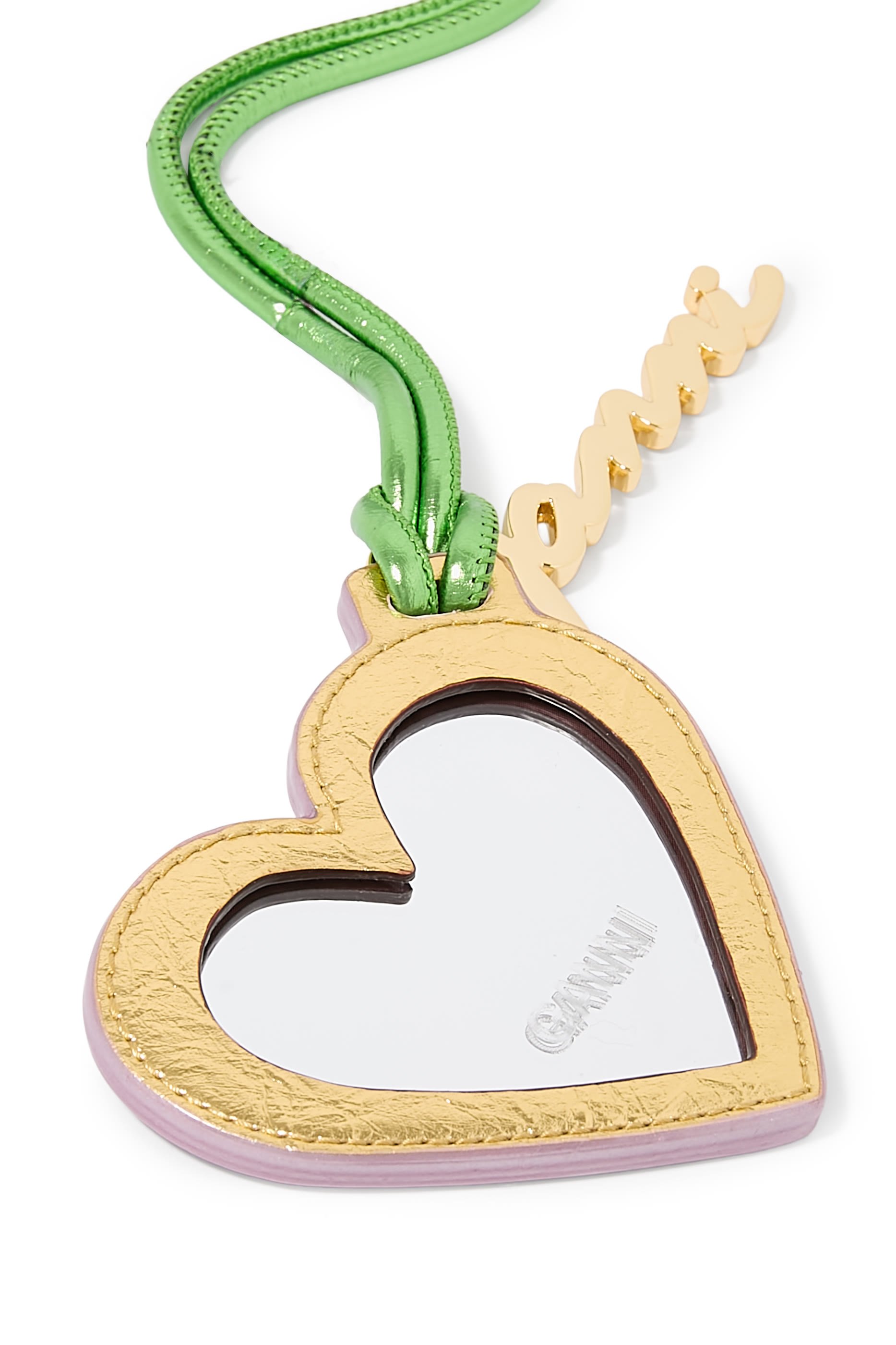 حلية بتصميم قلب بمرآة بلمسة لامعة