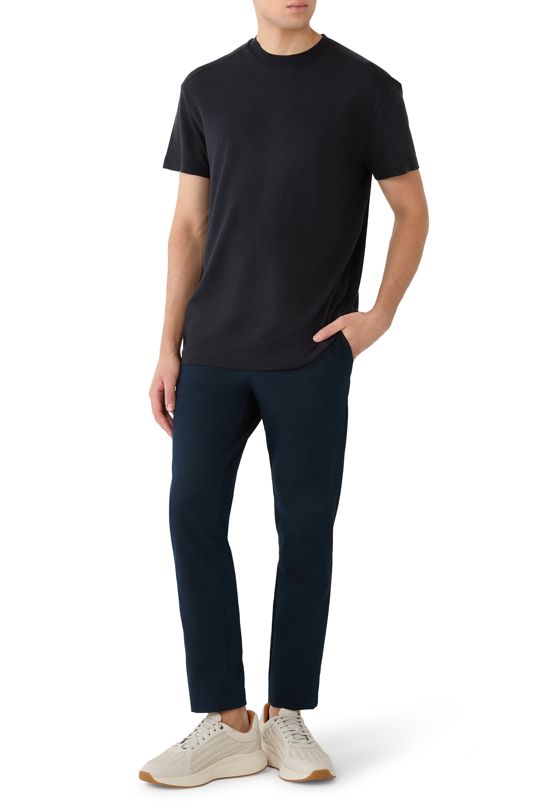 تيشيرت تيريس بياقة ضيقة