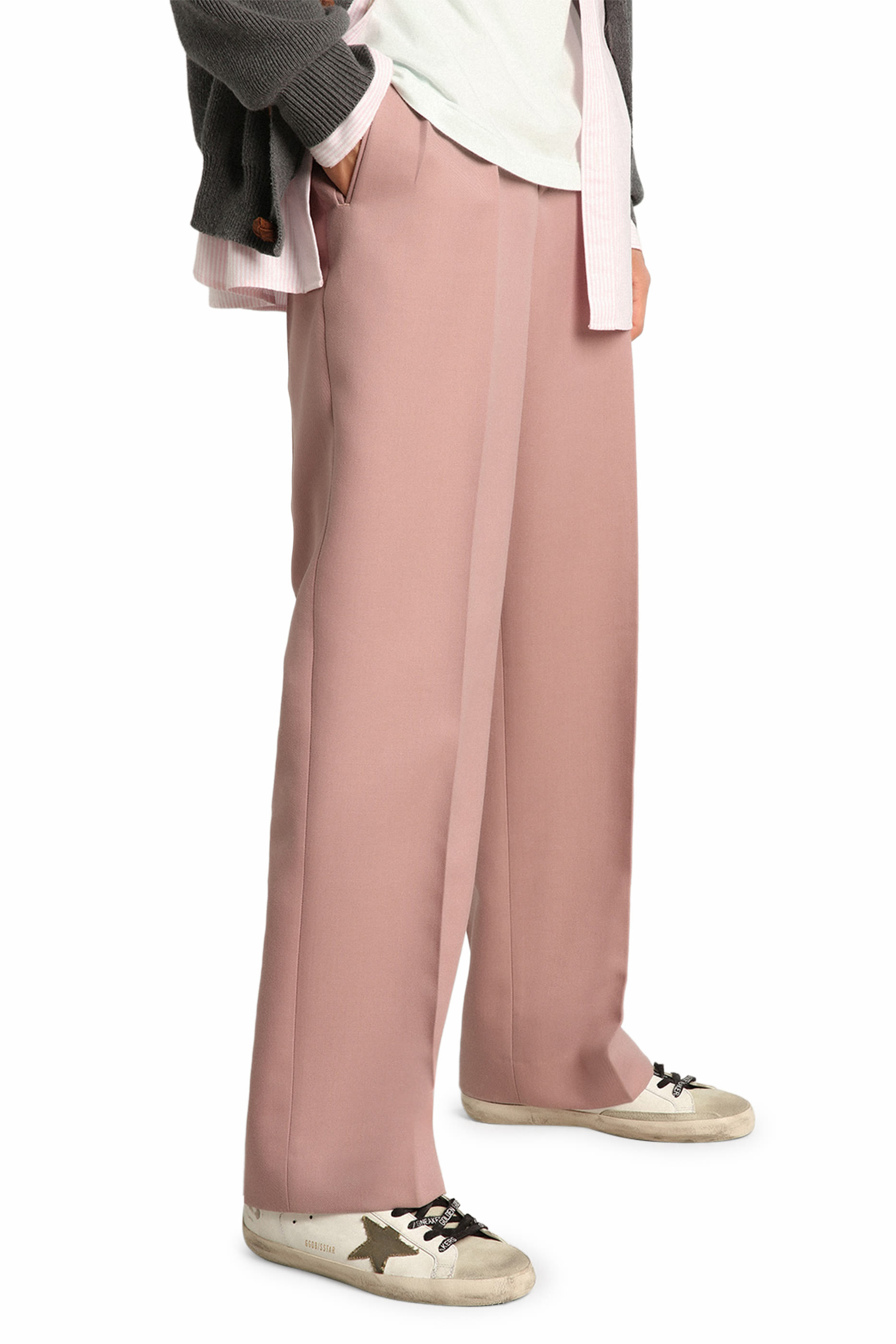 سنيكرز سوبر ستار للرجال برقعة الشمعة شمواه وطرف جلد أعلى الكعب