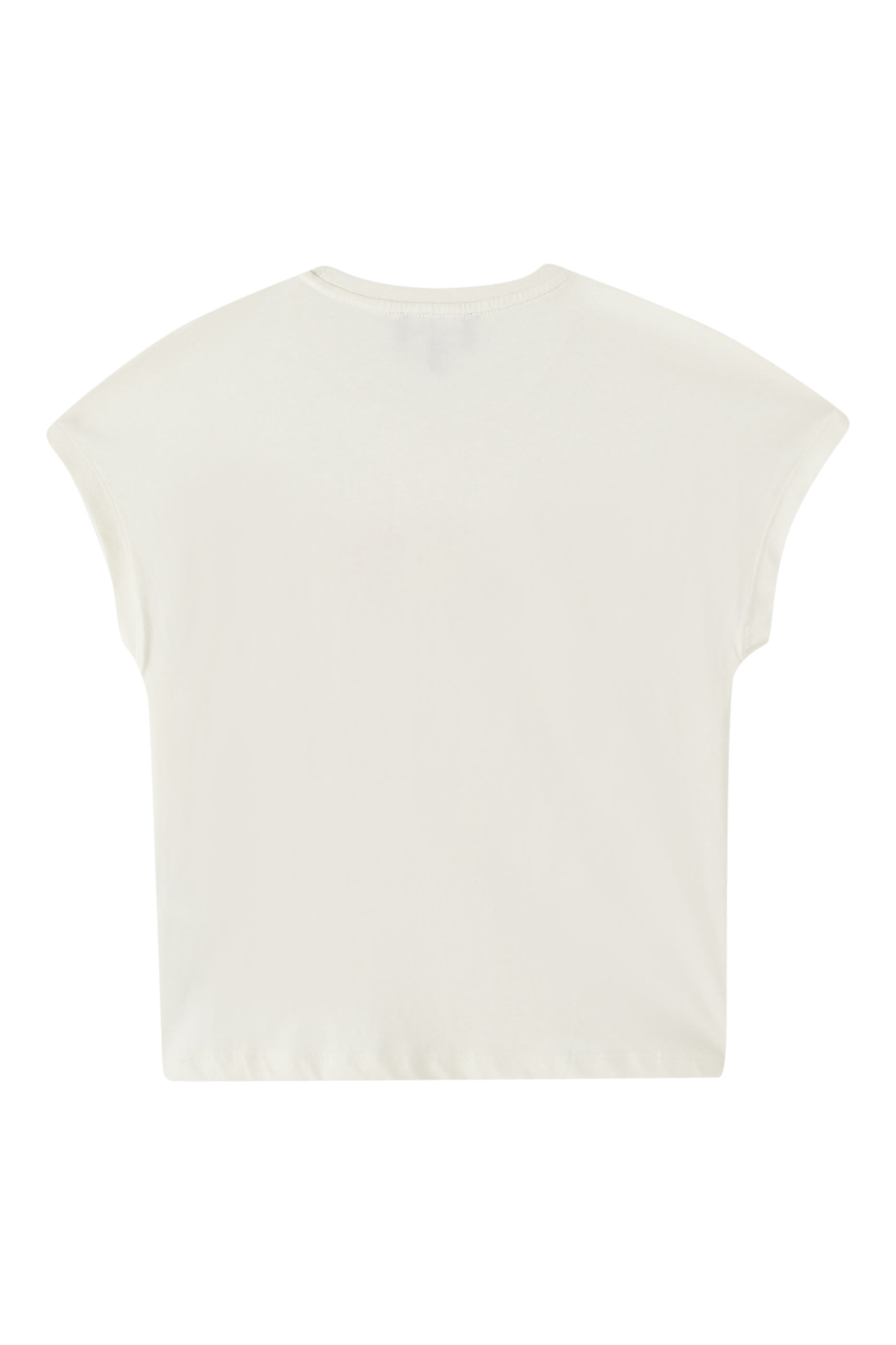 تيشيرت بشعار الماركة وتطريز زهور للأطفال