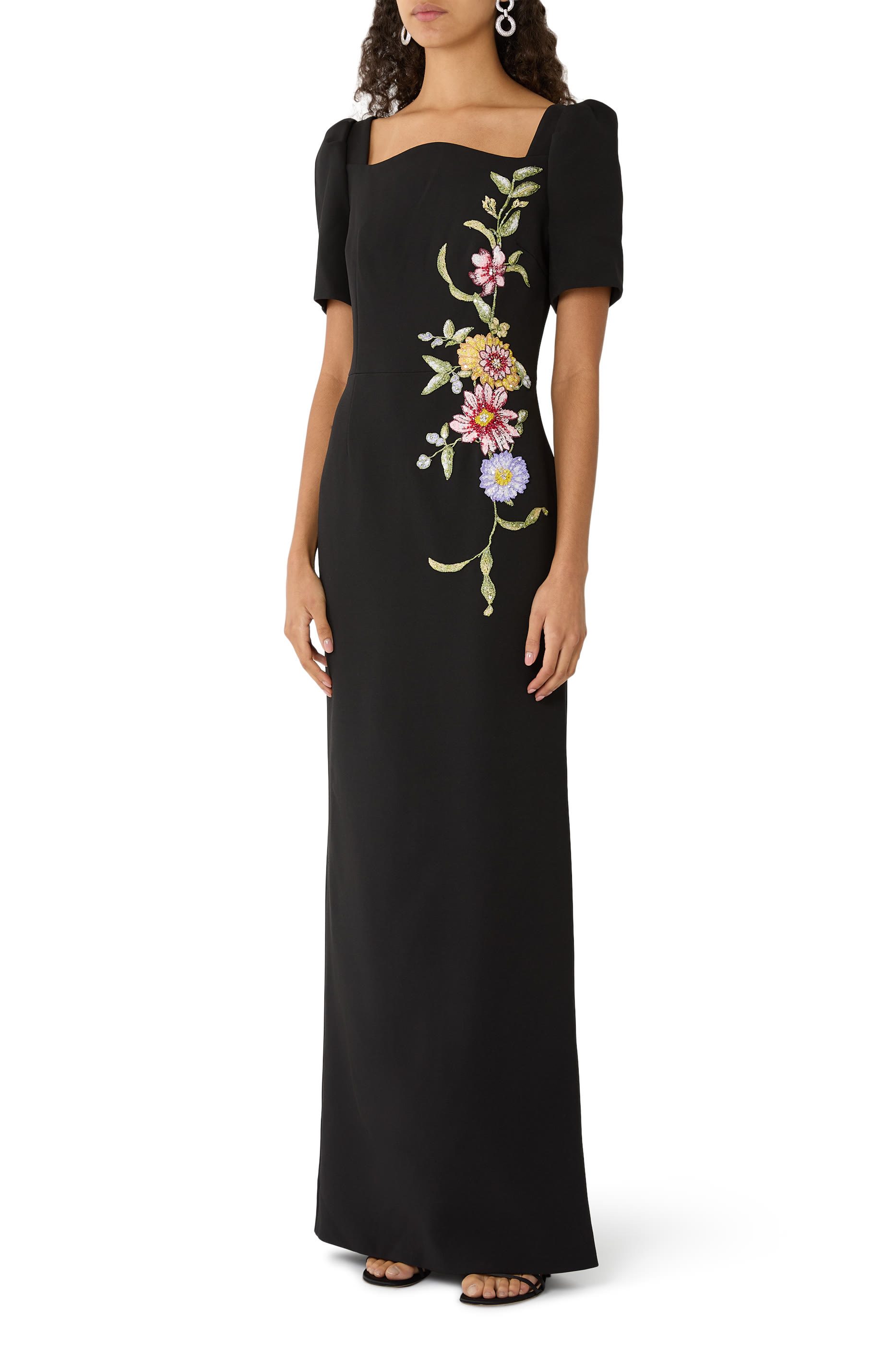 فستان سهرة بياقة صدفية كريب مطاطي