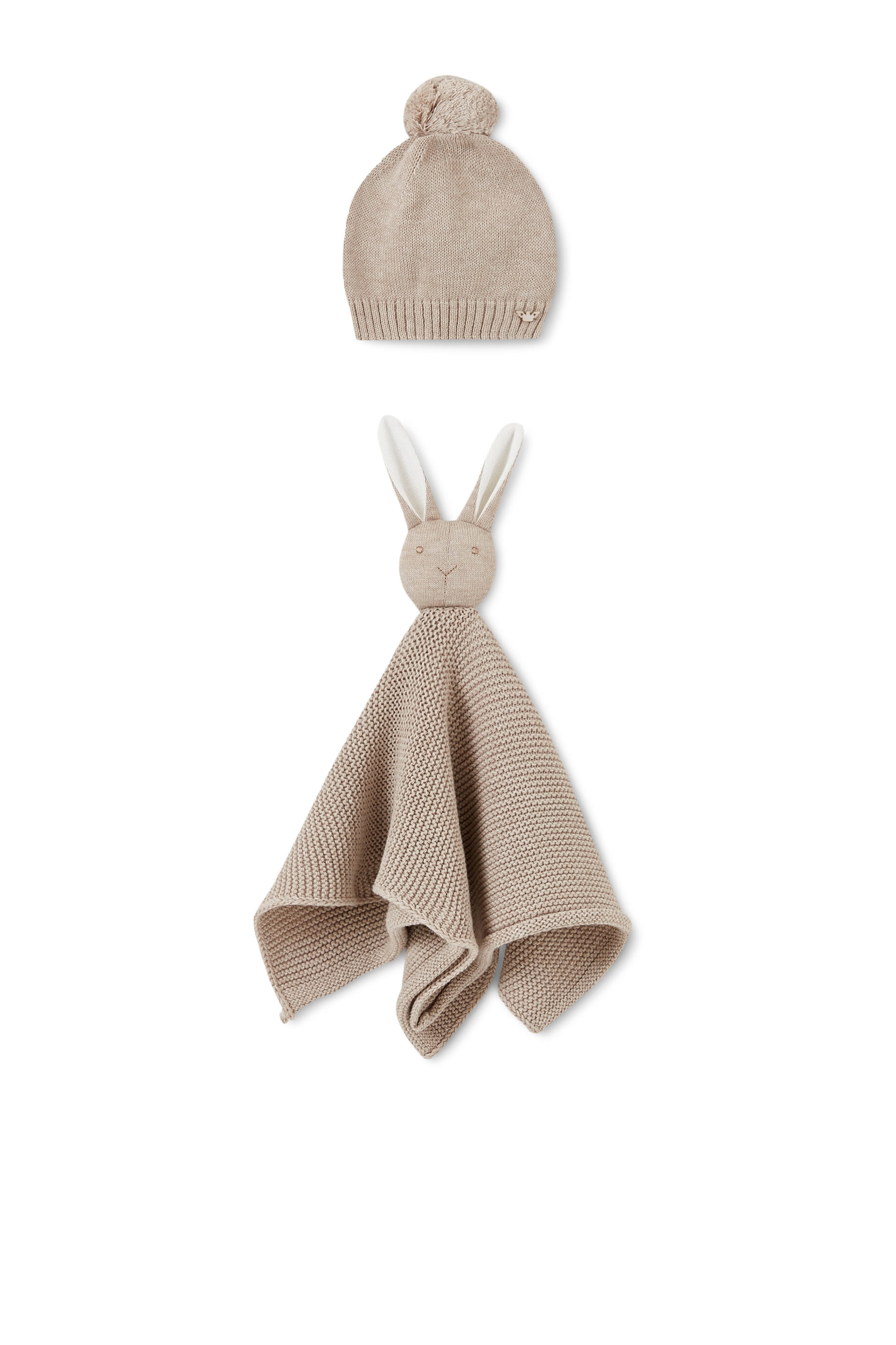 طقم قبعة بيني ولحاف بدمية أرنب