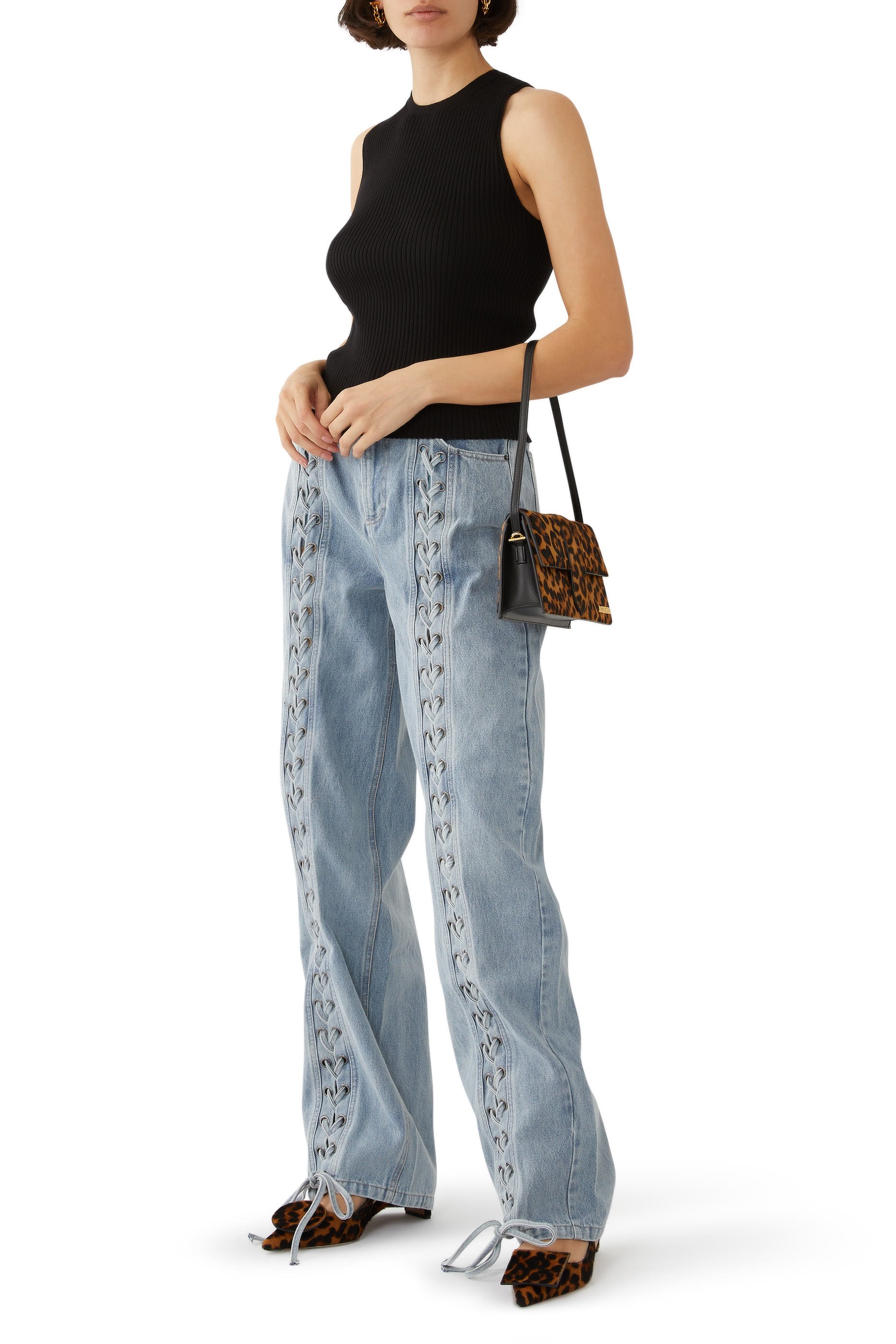 حذاء دويلو 40 بسير خلفي ونقشة جلد الفهد