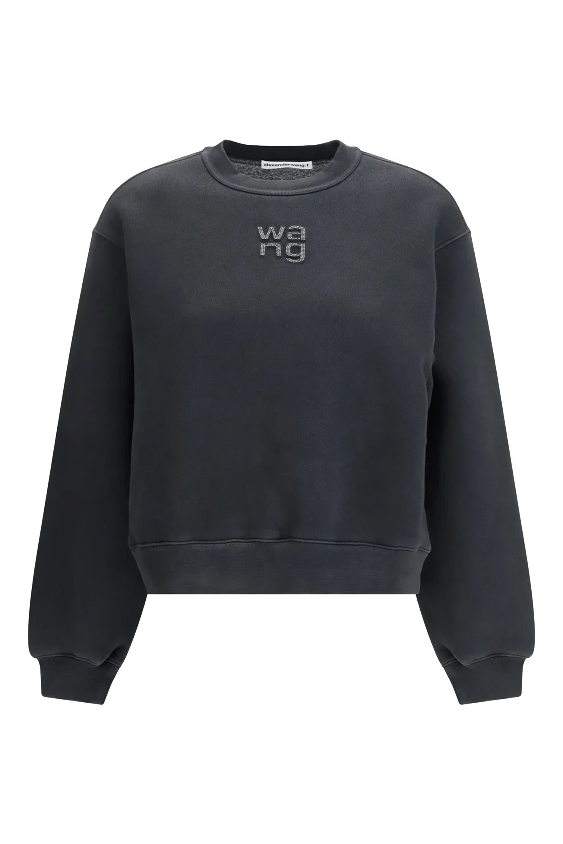 سويت شيرت بشعار الماركة المزين بكريستالات مثبتة حراريا