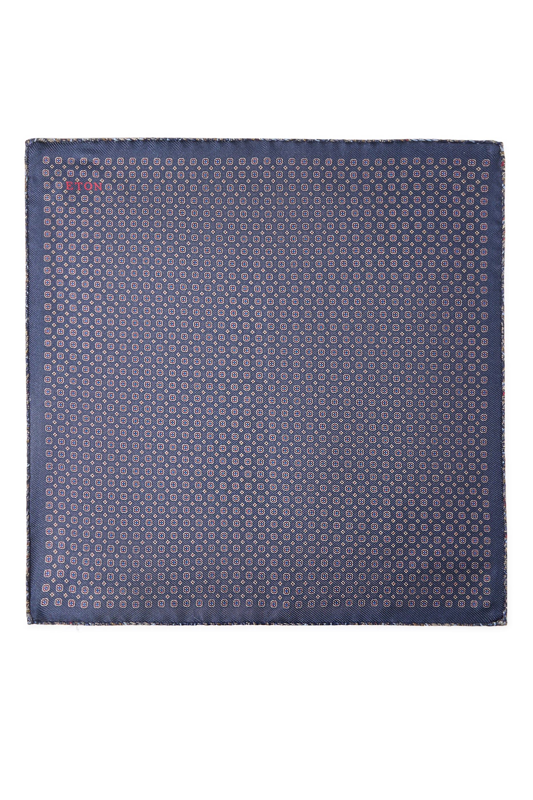 منديل جيب بتصميم مربع وطبعة مزدوجة 