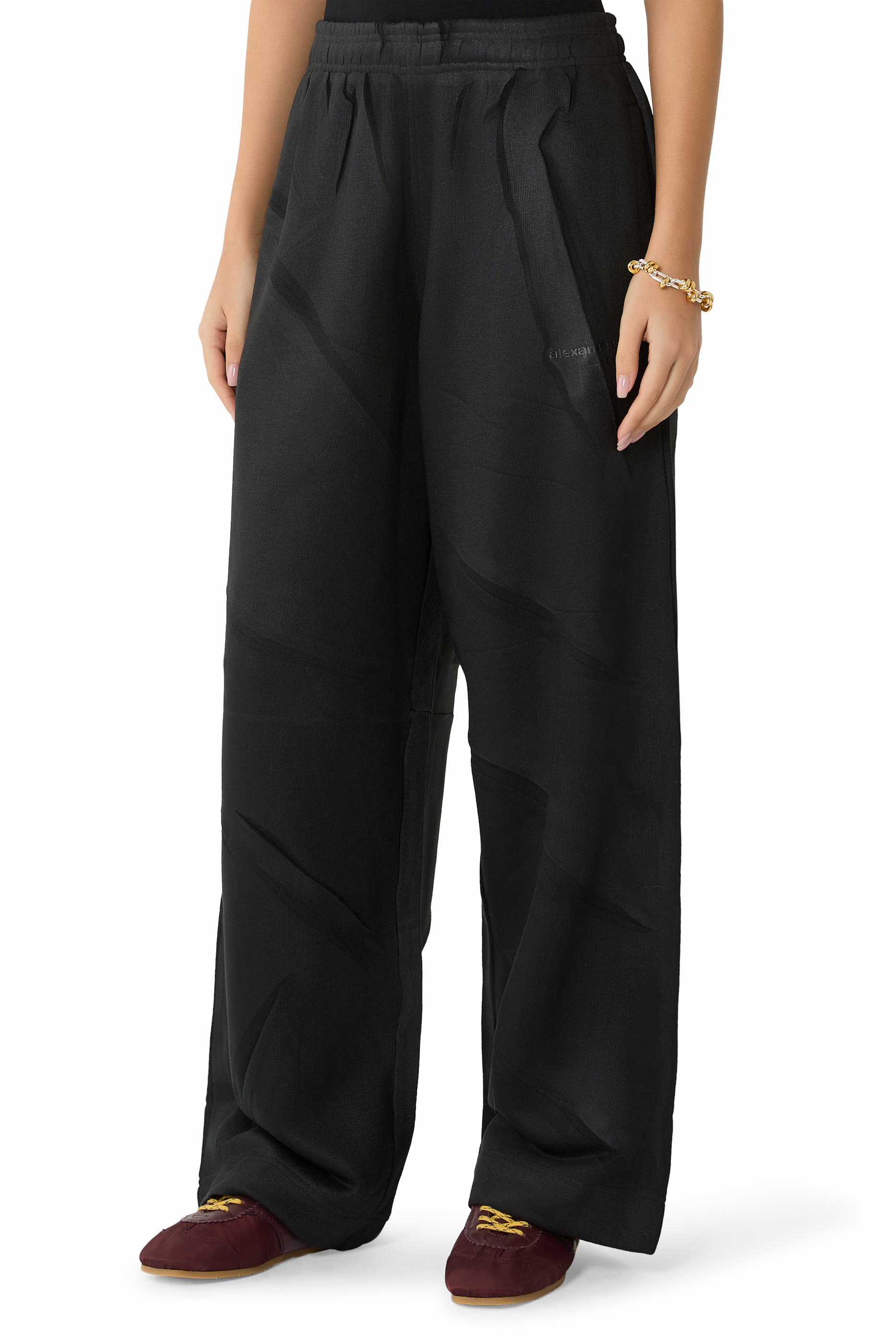 بنطال رياضي بقصة فضفاضة تيري مجعد