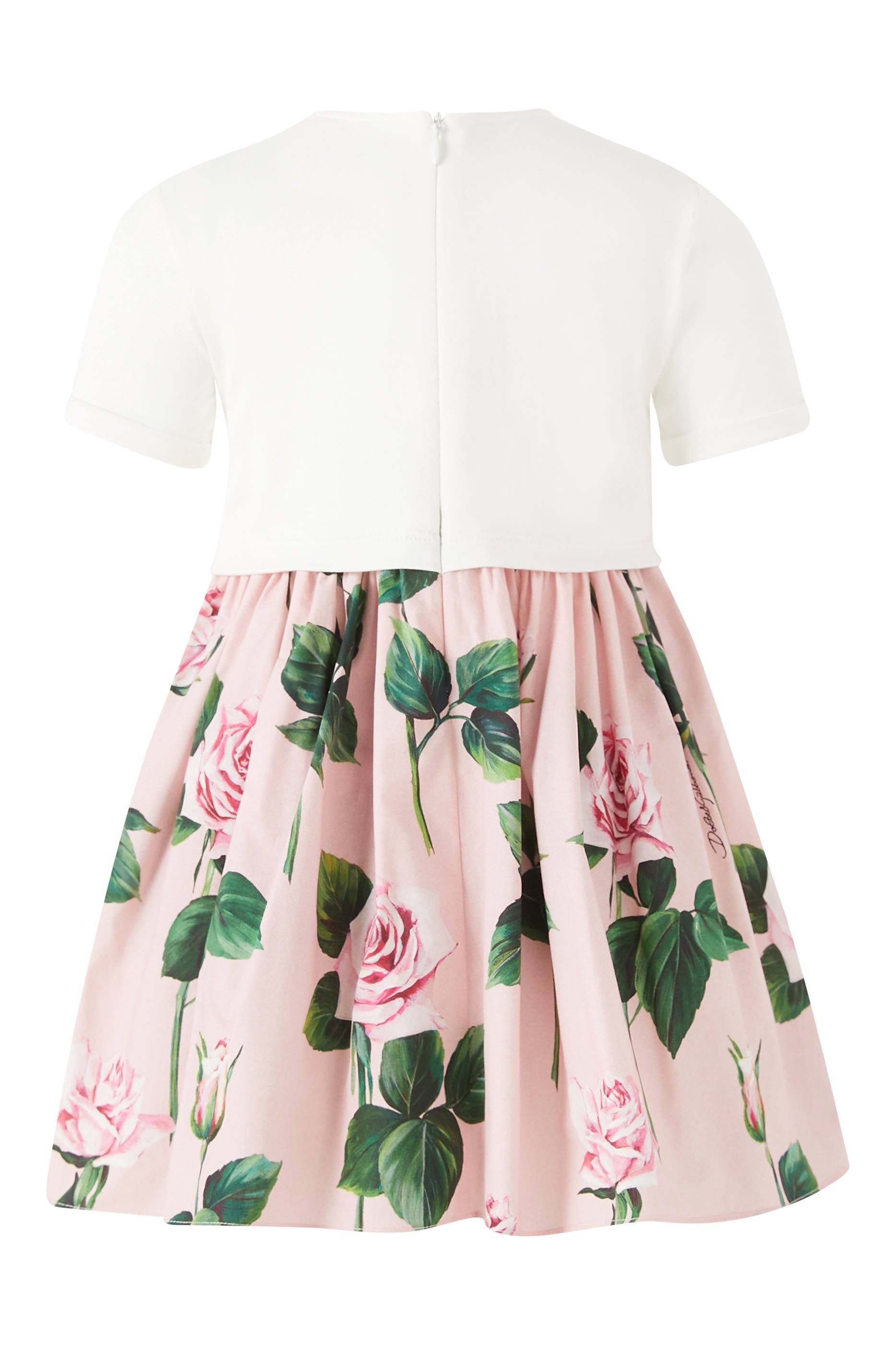 فستان بوبلين وجيرسيه بنقشة ورد للأطفال