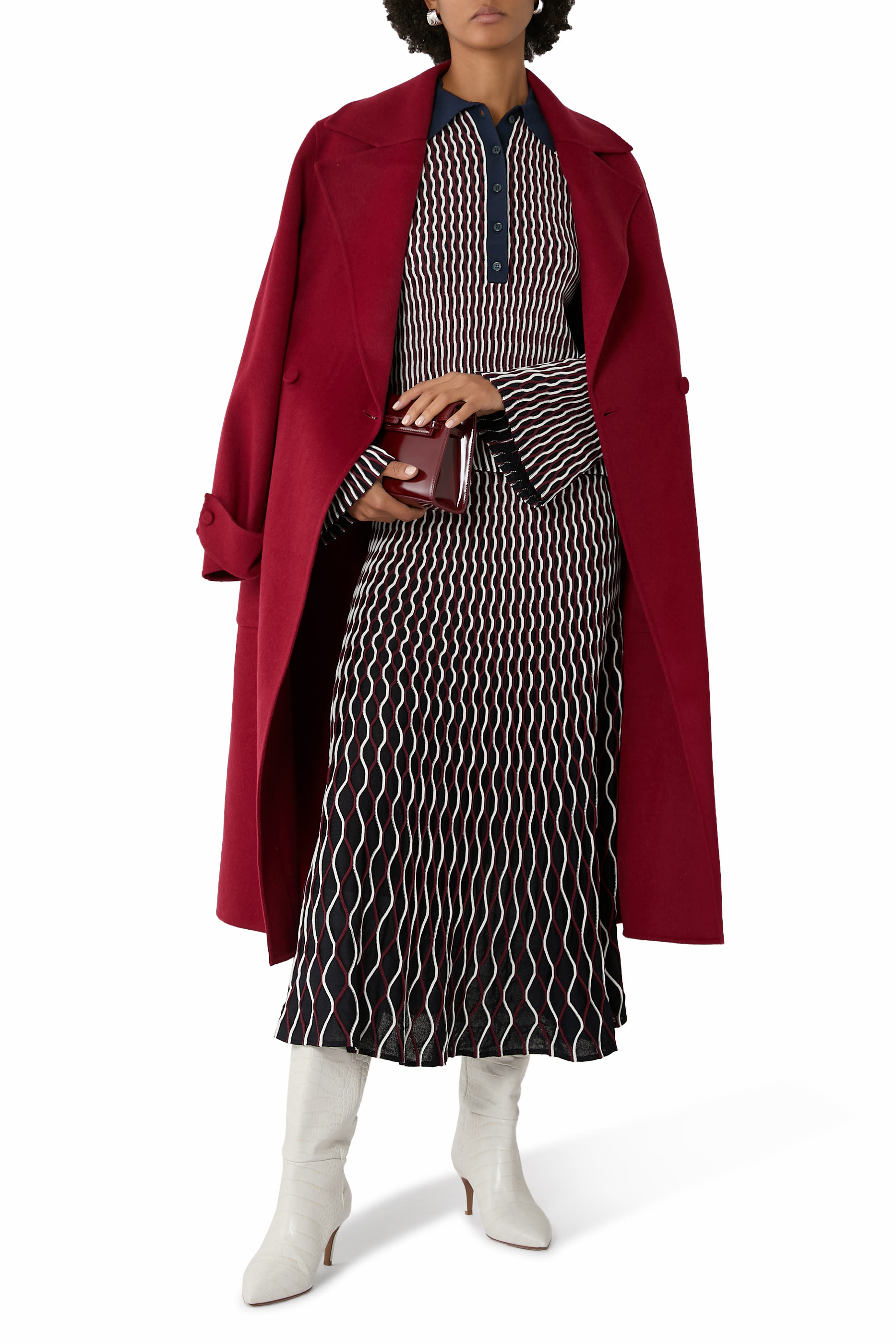 تنورة أليزيا منسوجة متوسطة الطول