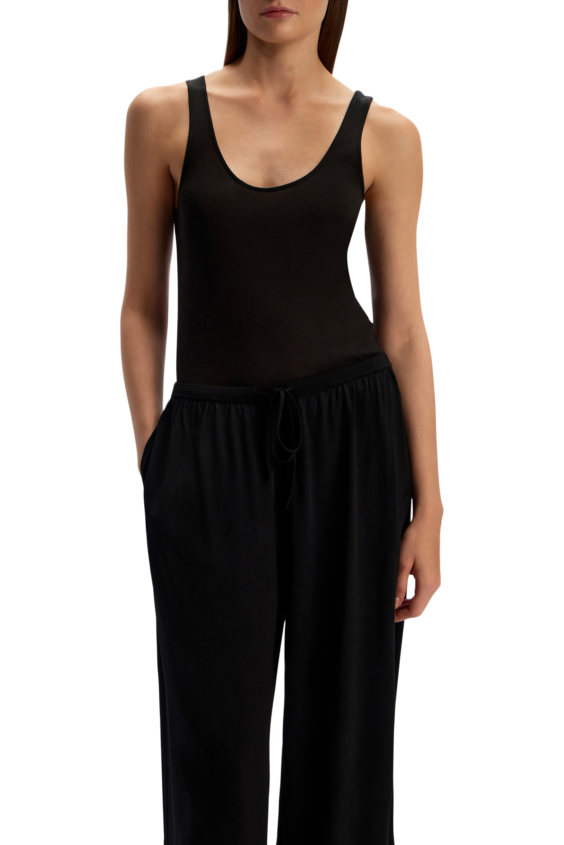 بلوزة بلا أكمام قطن شفاف