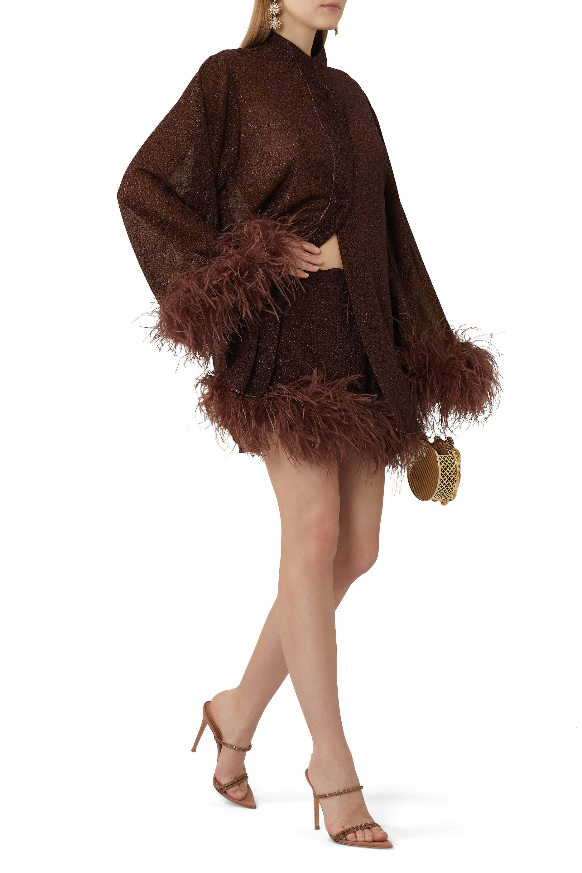 قميص لوميير بحواف مزينة بالريش