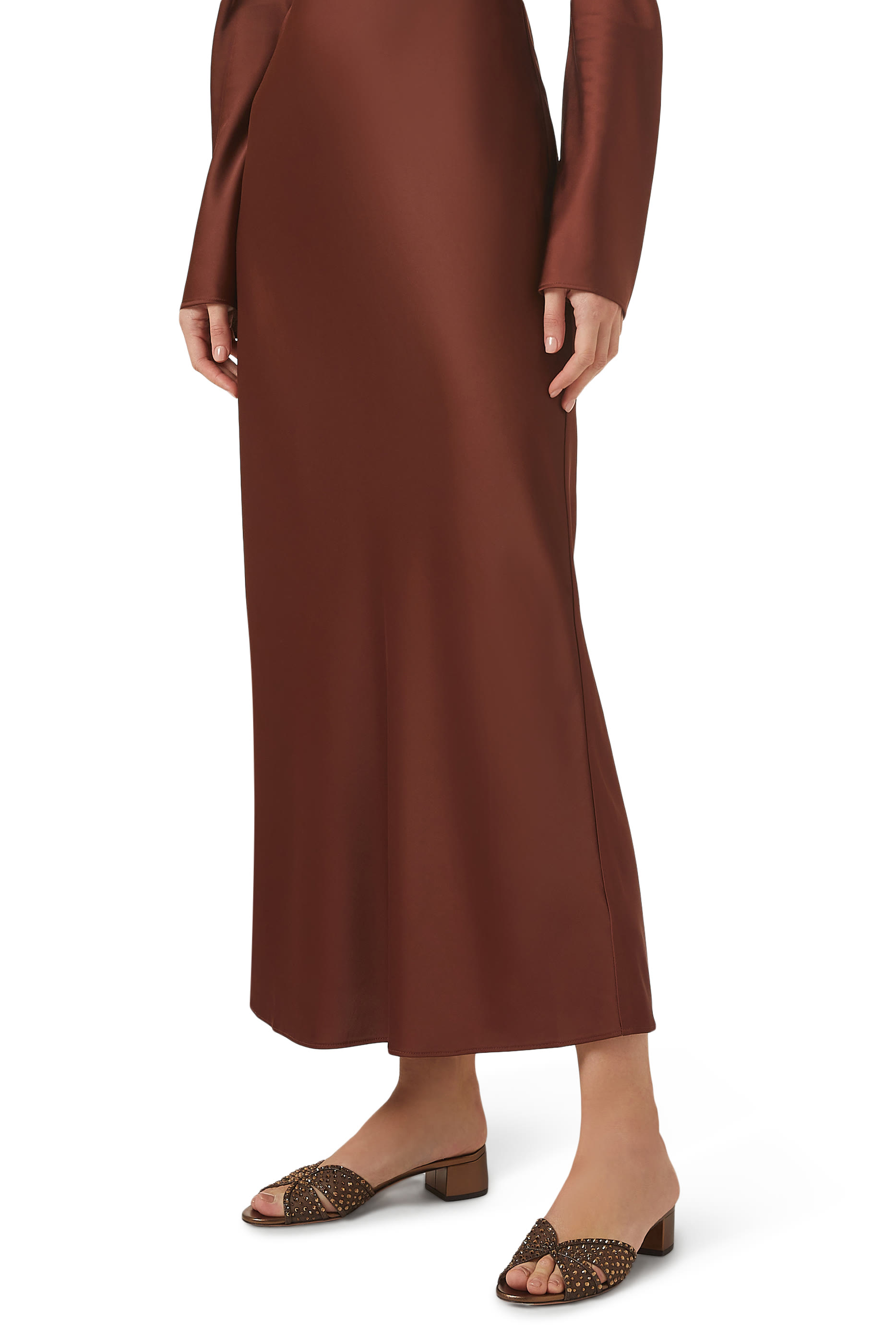 حذاء لوفر مفتوح من الخلف بكعب 35 مم مرصع بالكريستال 