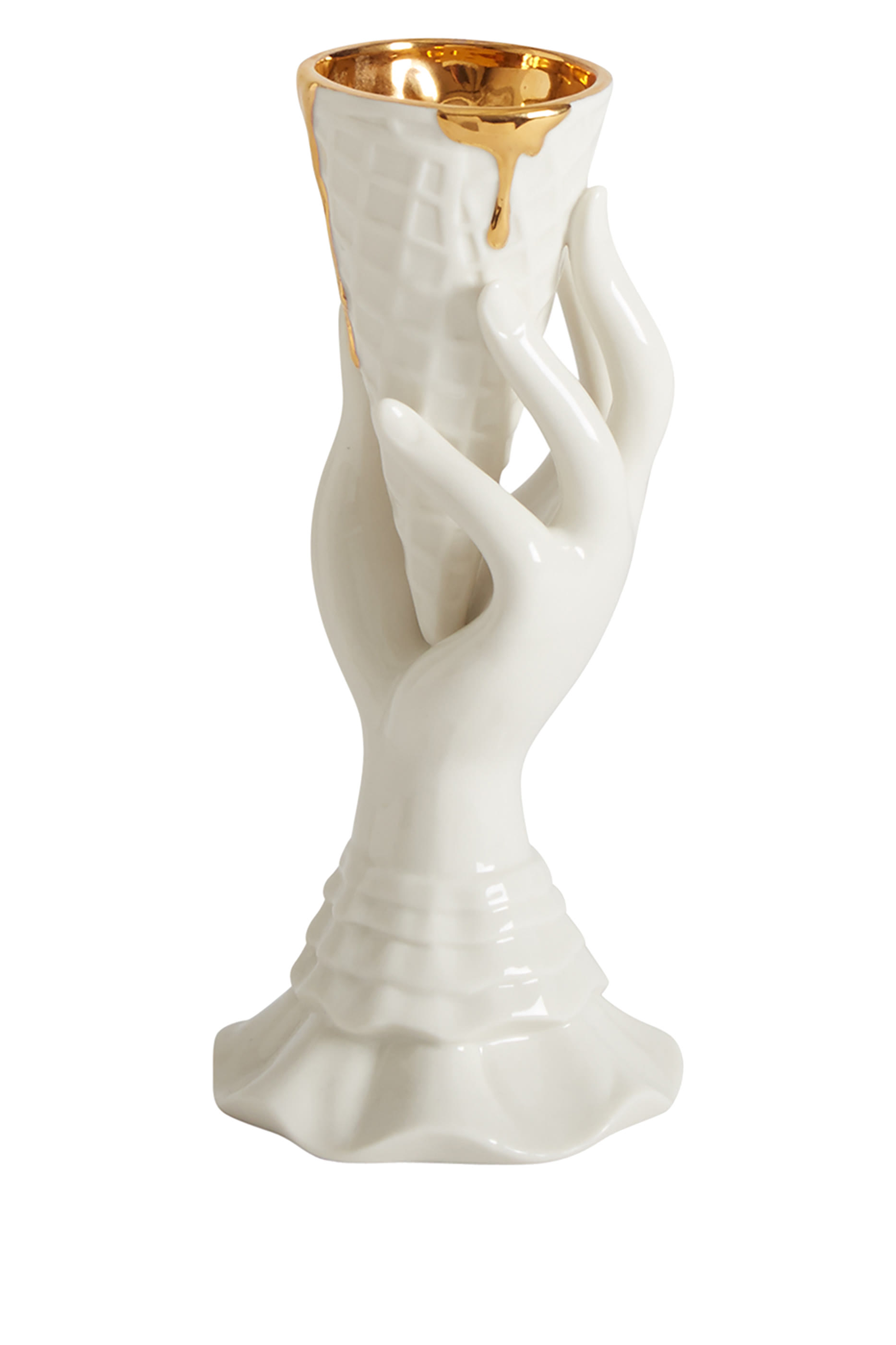 مزهرية آي-سكريم مطلية بالذهب