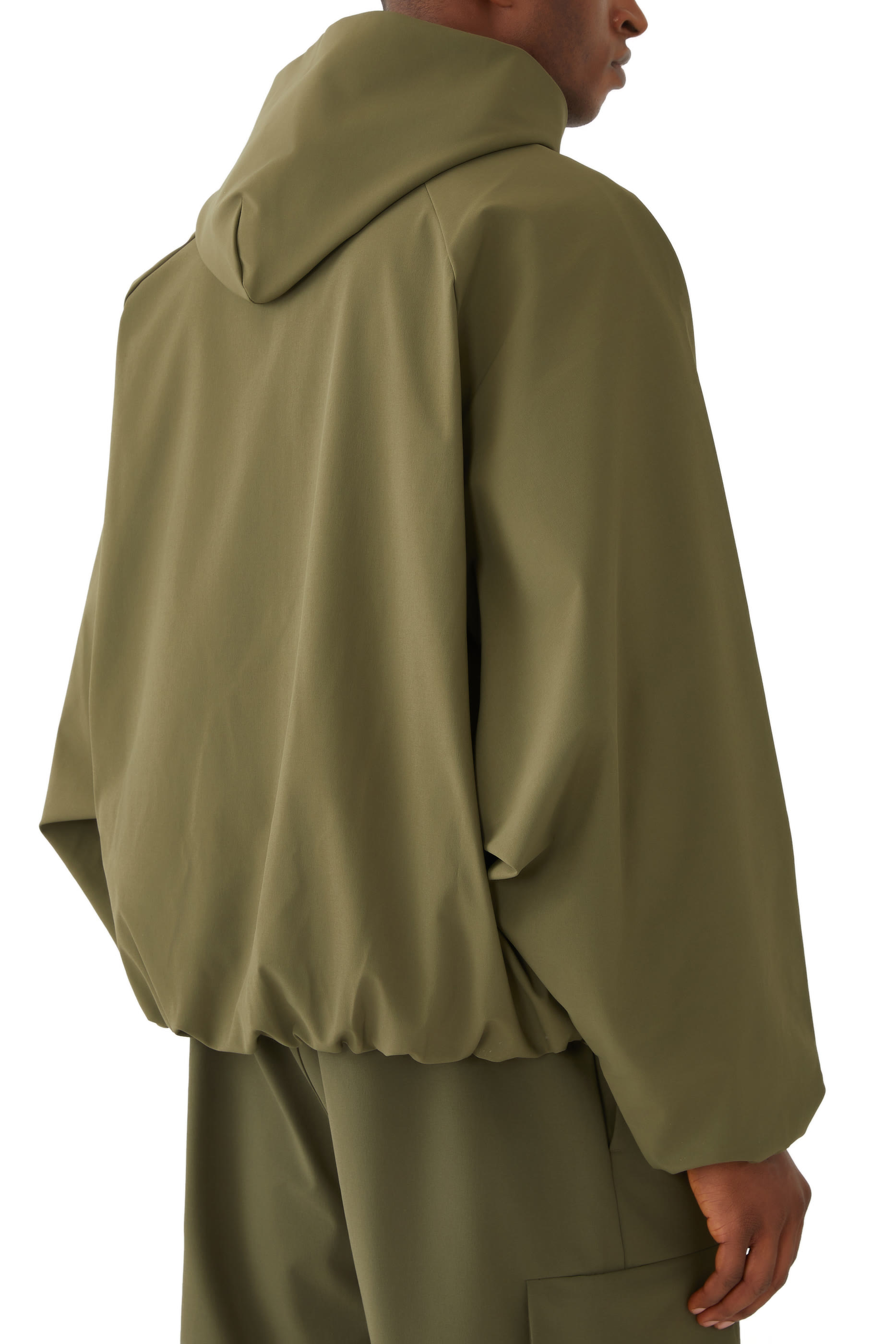 جاكيت بومبر بغطاء رأس نايلون مغلف