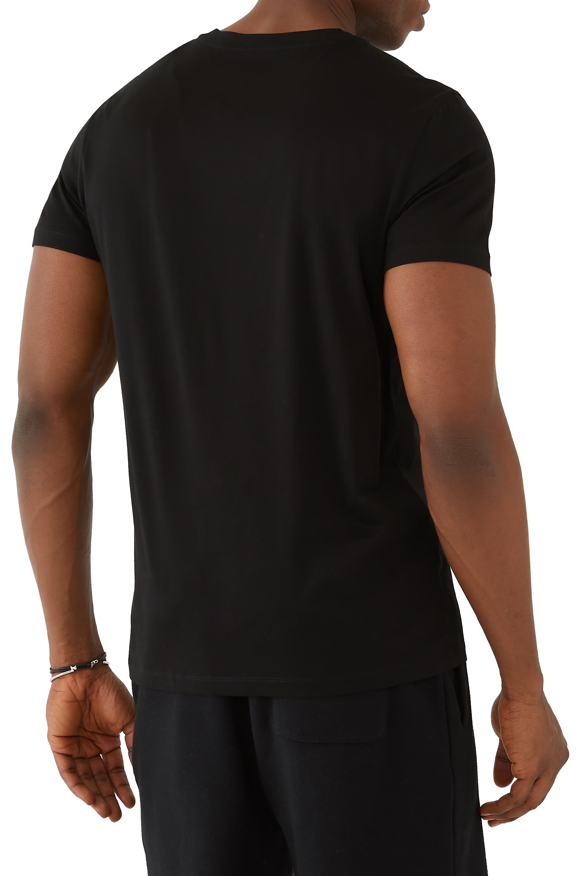 تيشيرت قطن بشعار الماركة مزدوج