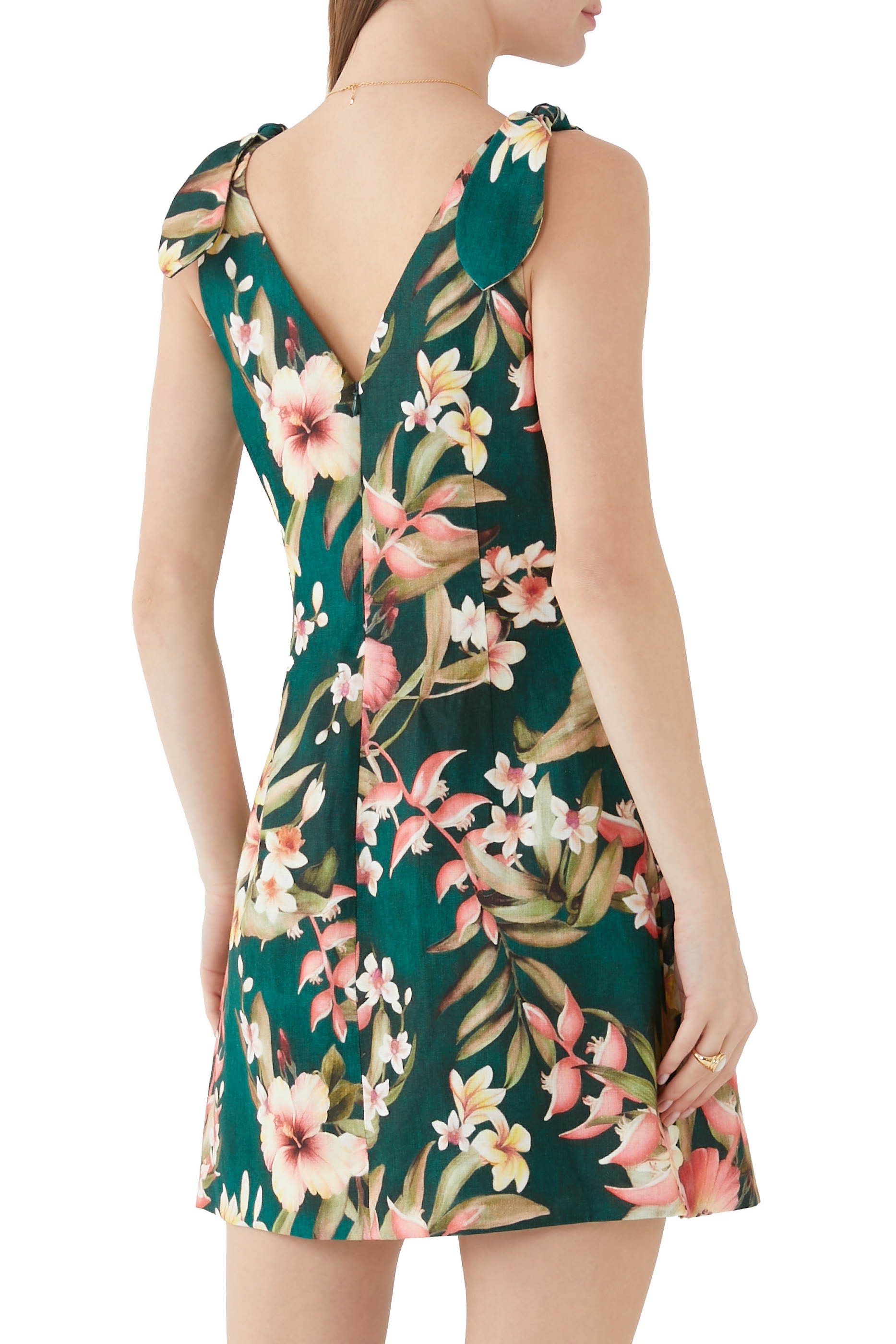 فستان ليكسي قصير بأربطة