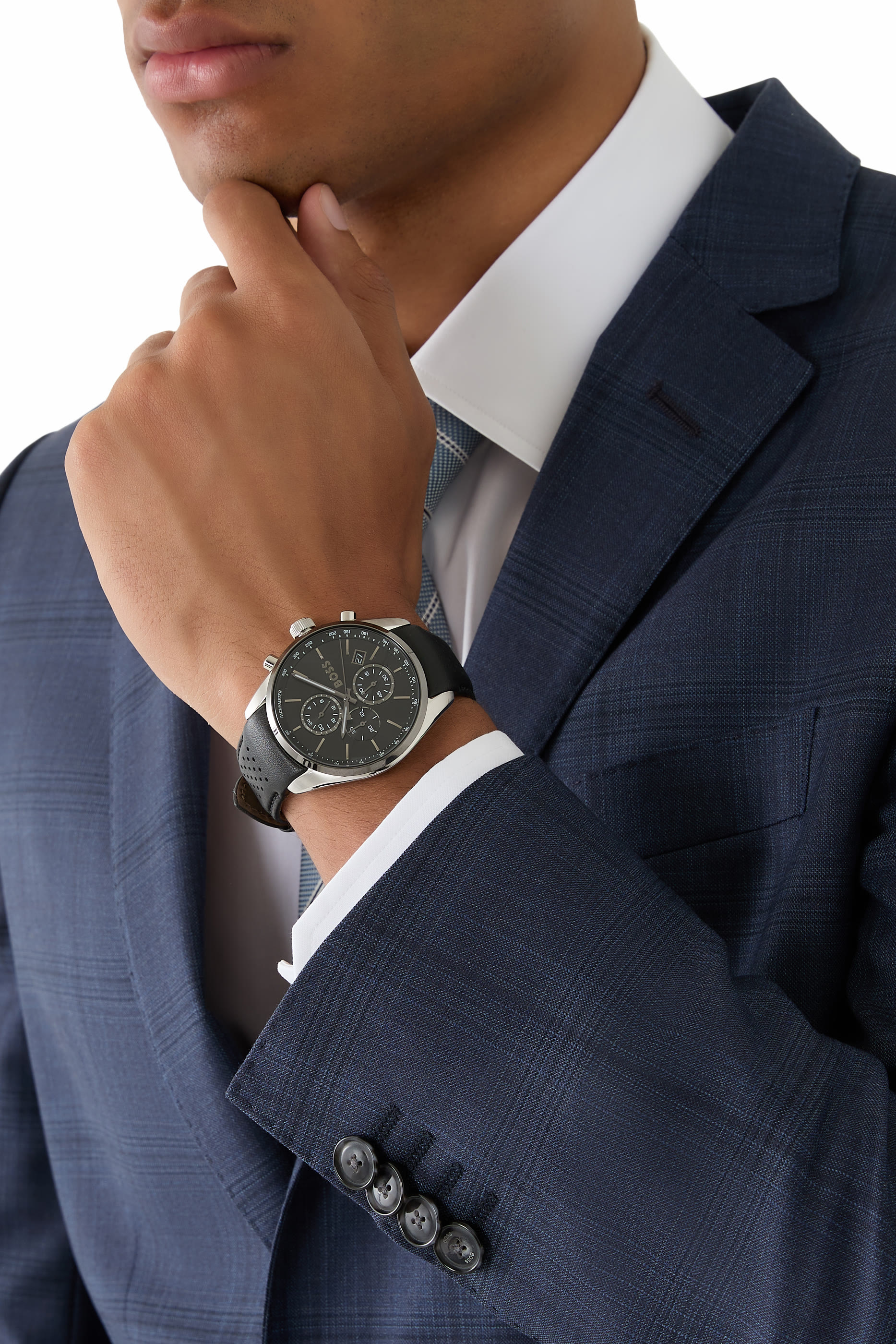 ساعة كرونوغراف غراند بري بمينا أسود