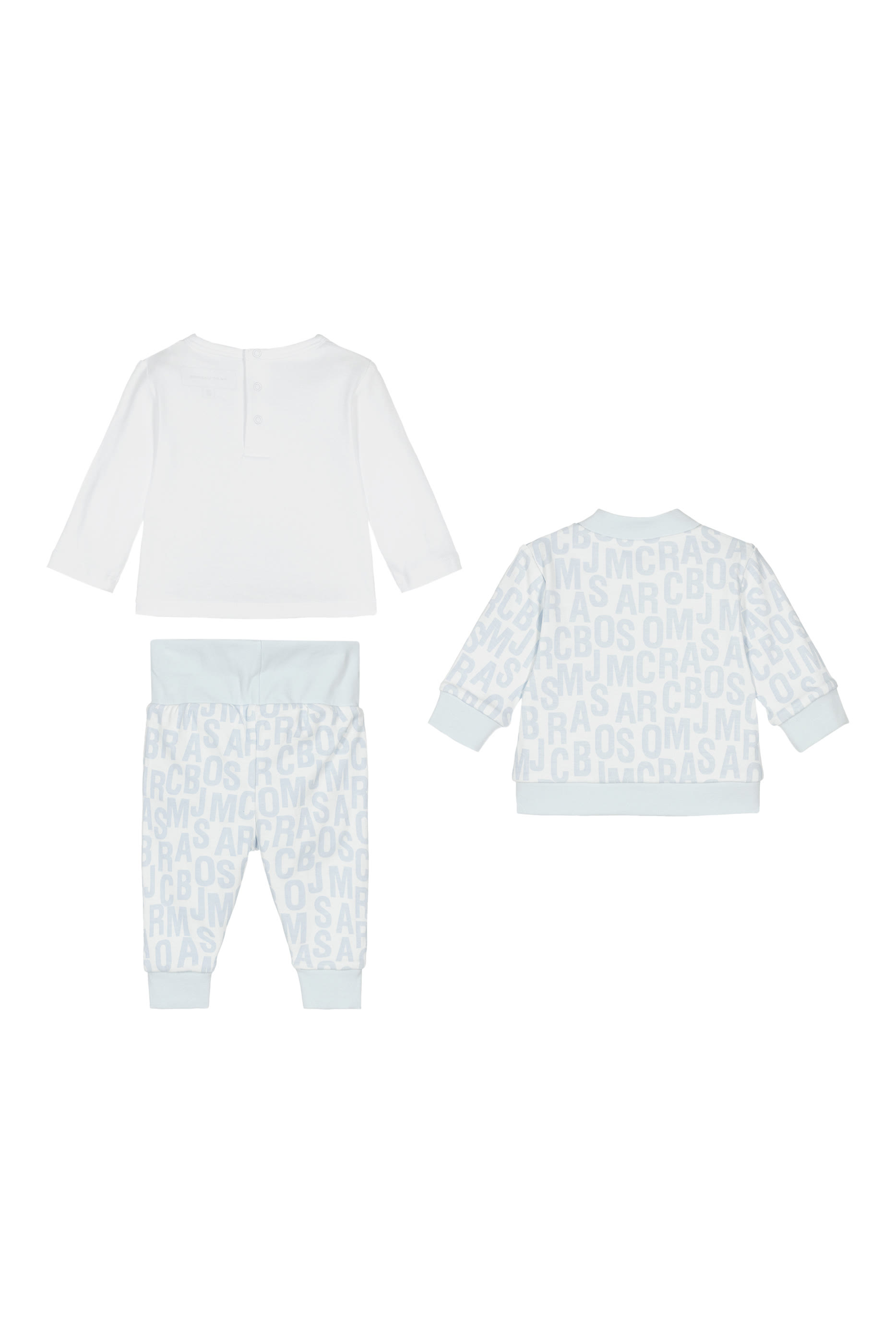 طقم بيجامة وقميص بشعار الماركة للأطفال، 3 قطع