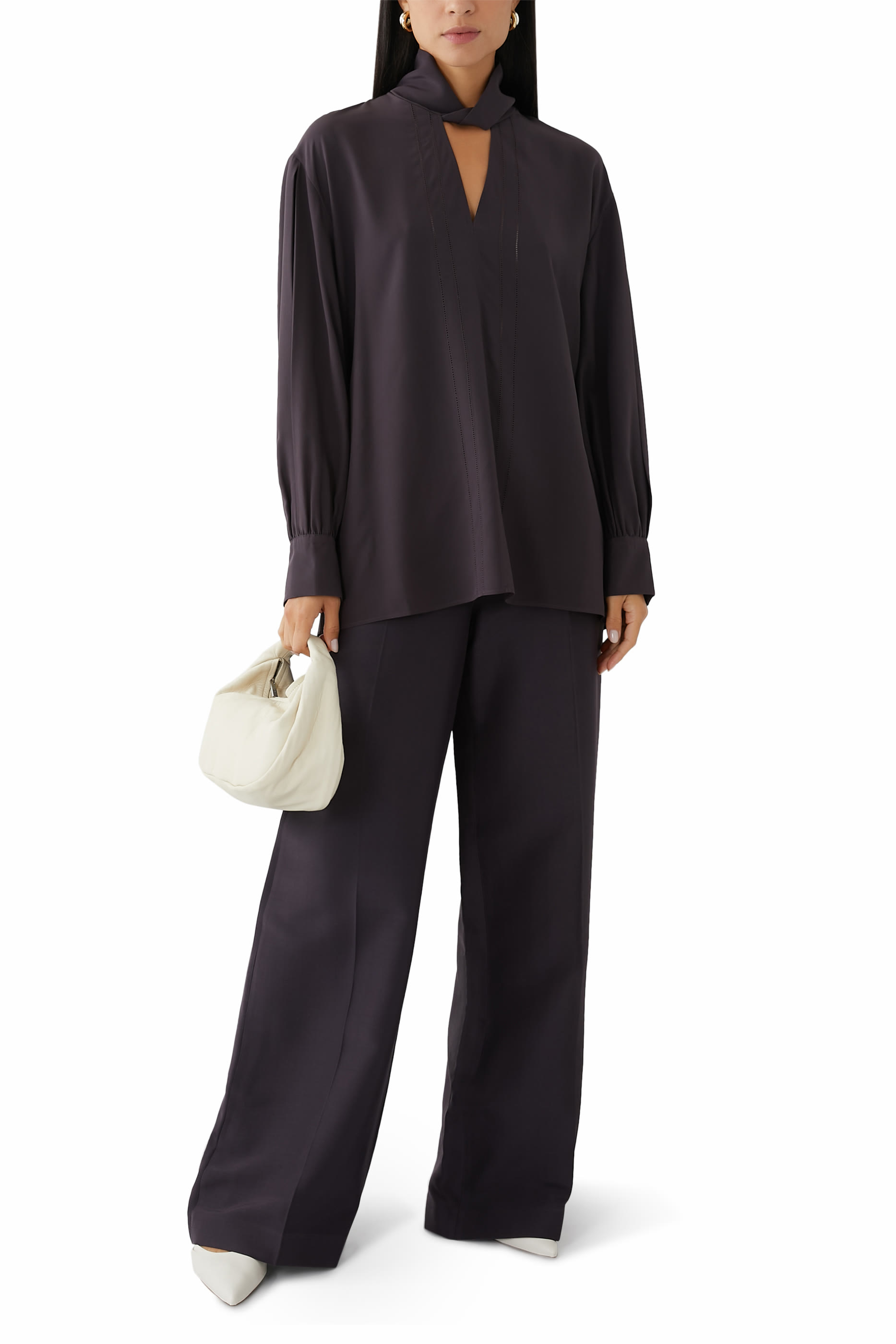 بلوزة ريفولي حرير كريب دي شين