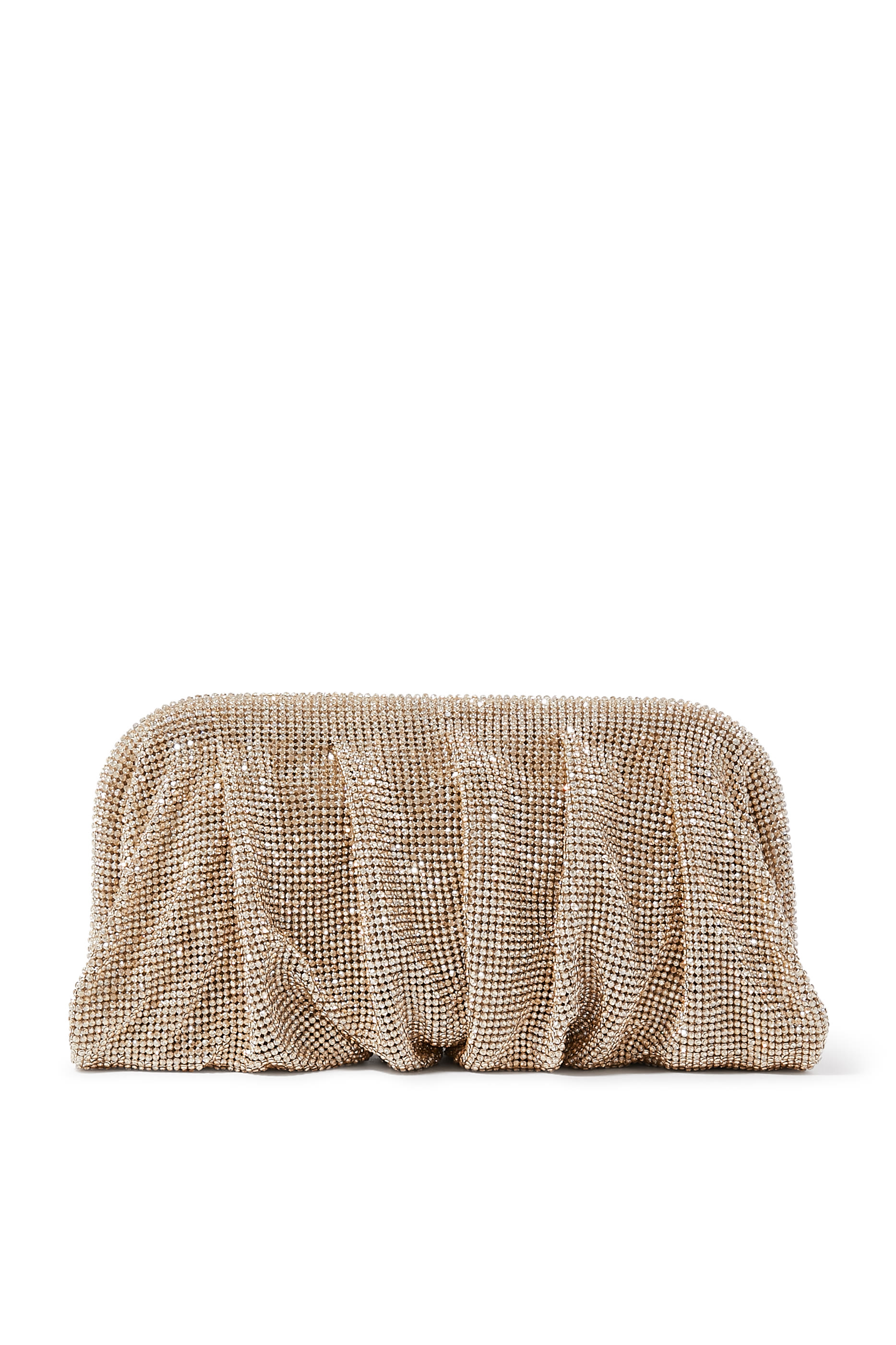 حقيبة كلاتش فينوس لا غروند قماش شبكي مرصعة بأحجار الراين وكريستال