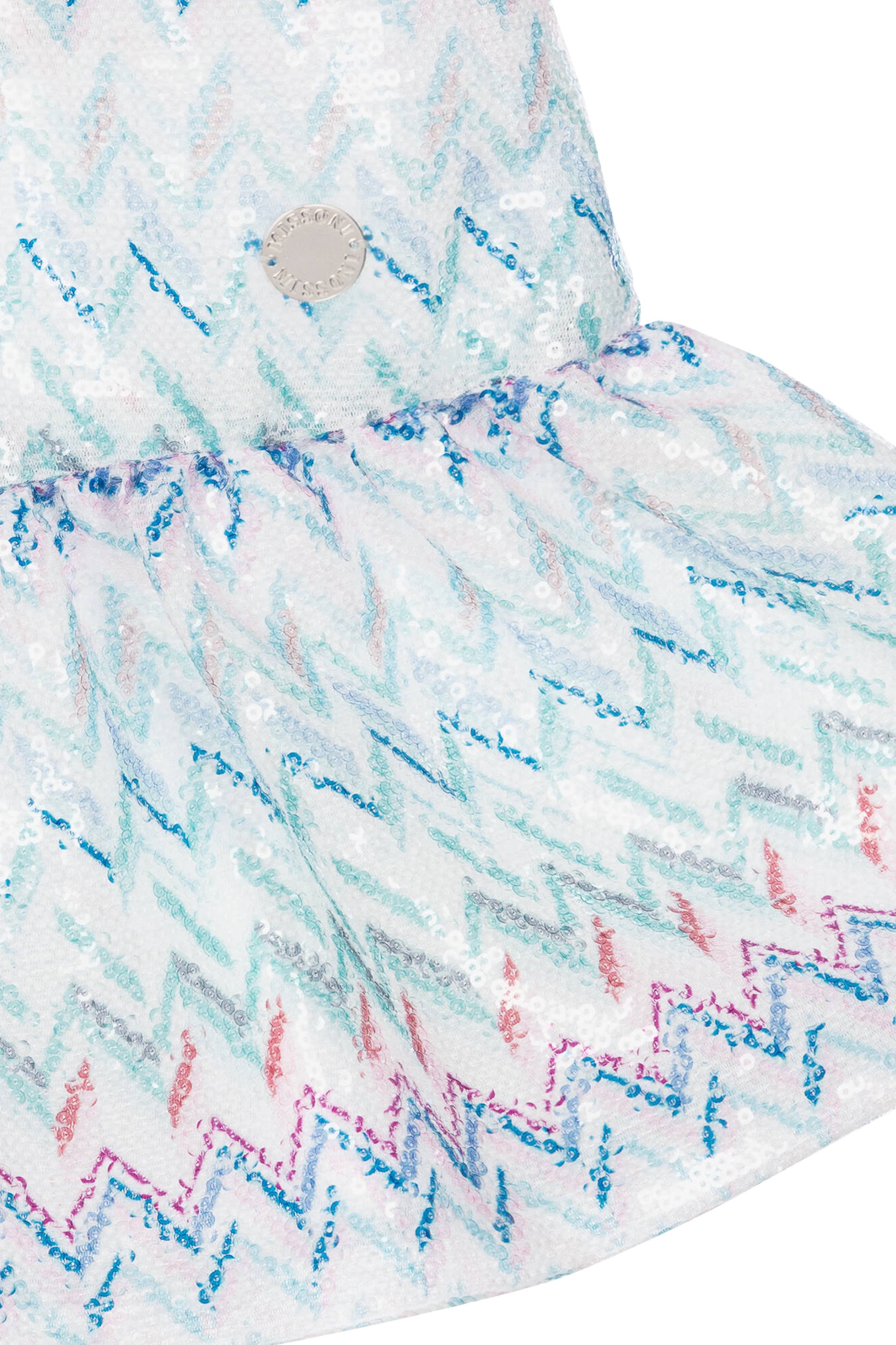 فستان مزين بترتر ونقشة خطوط متعرجة للأطفال