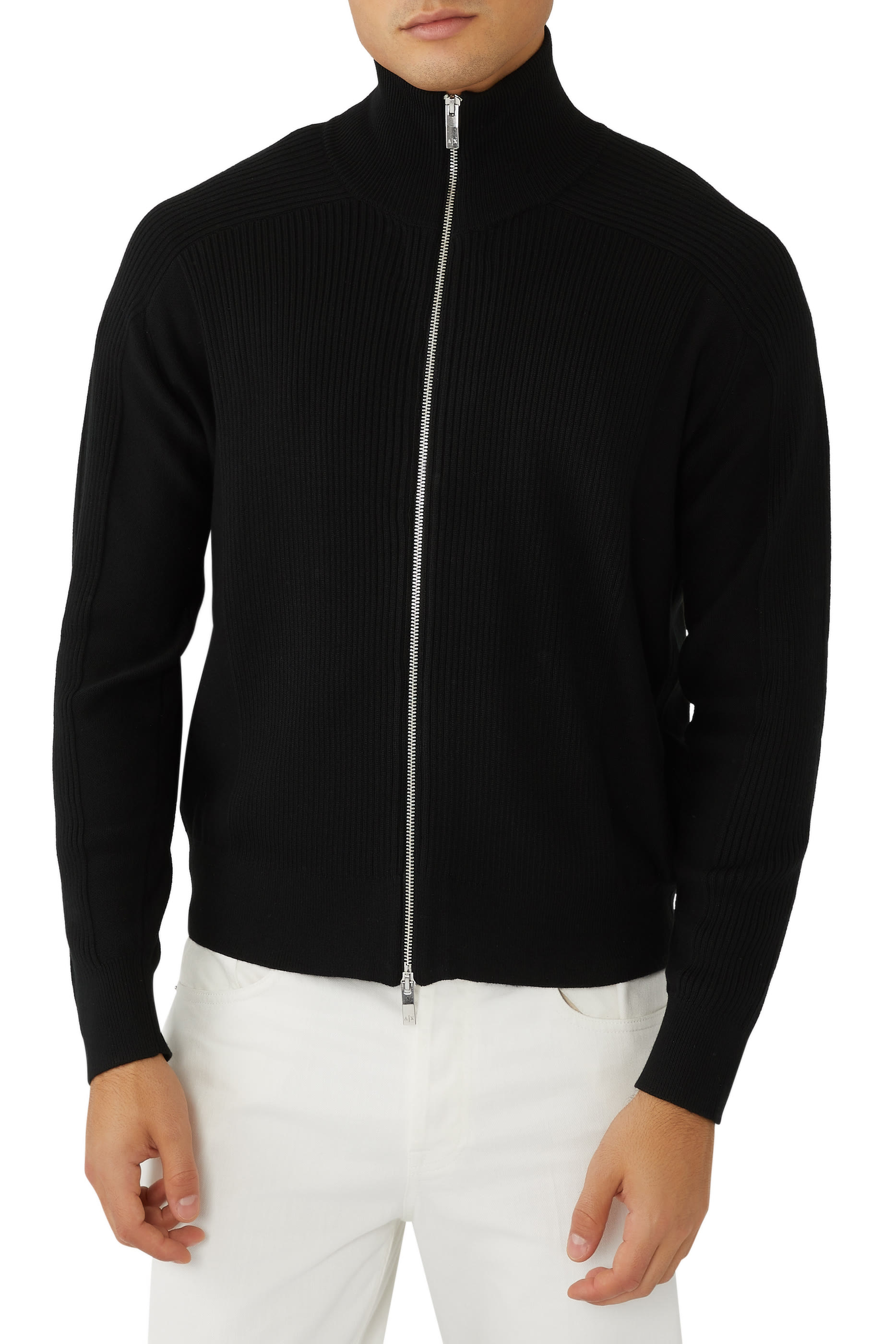 كارديغان بنقشة مربعات وسحّاب كامل