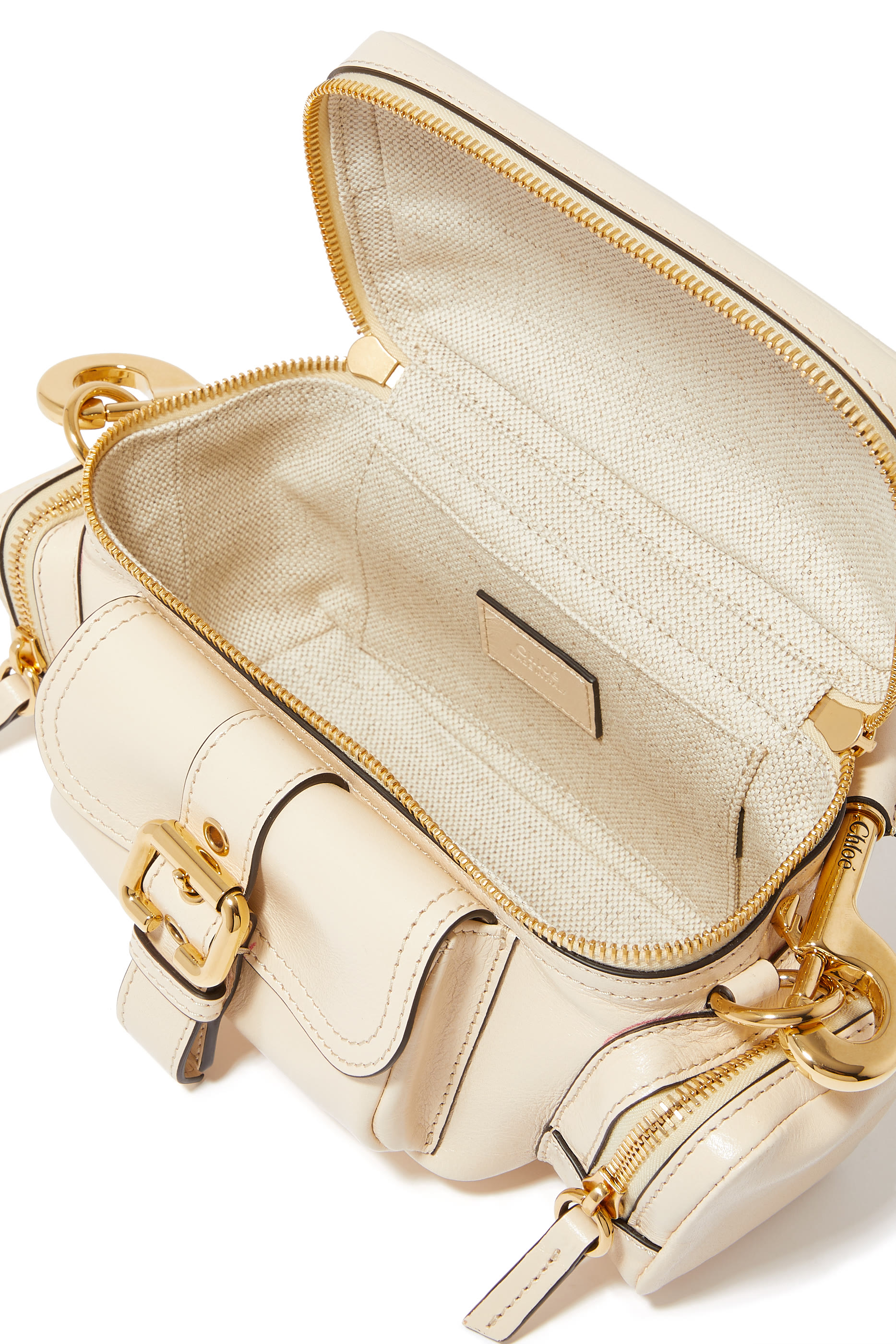 حقيبة كتف صغيرة مزدوجة بشعار الماركة