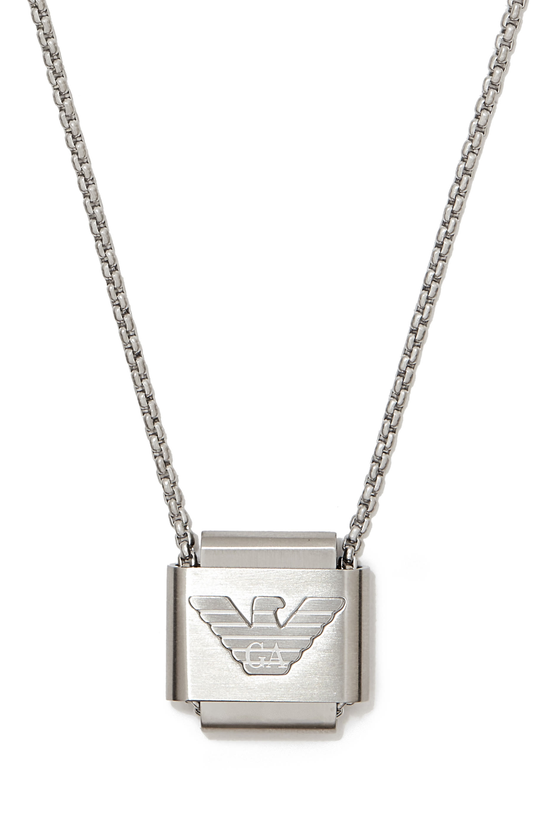 Eagle Logo Pendant Necklace, Stainless Steel