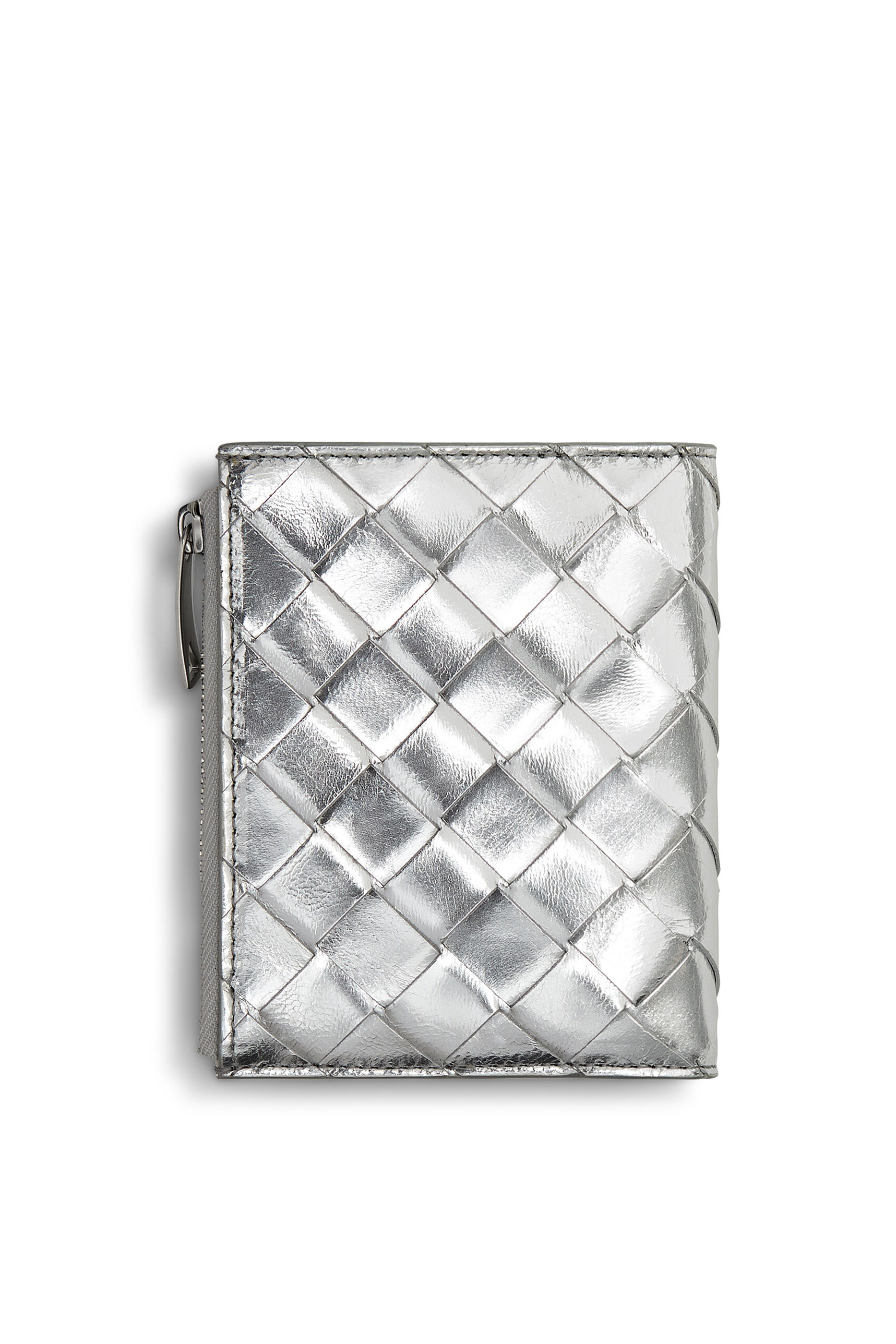 محفظة صغيرة ثنائية الطي بتصميم مجدول