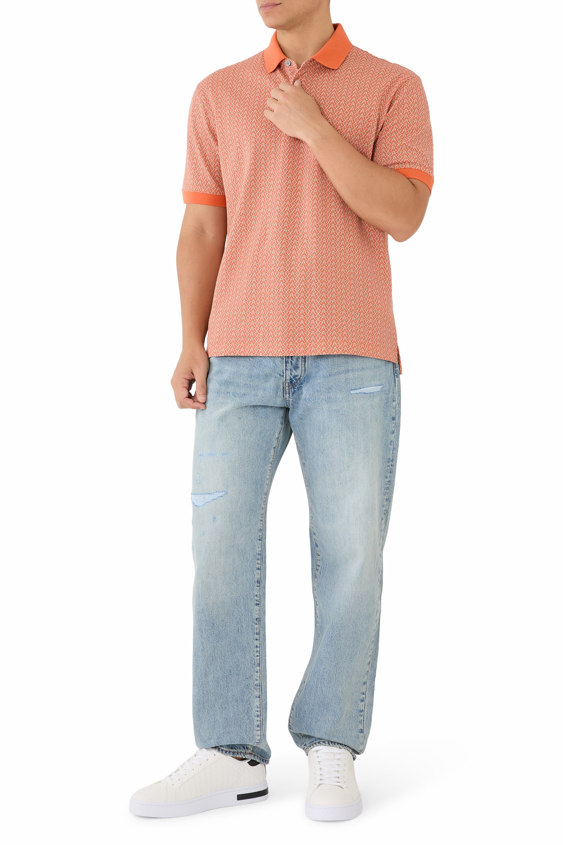 قميص بولو بطبعة شعار الماركة