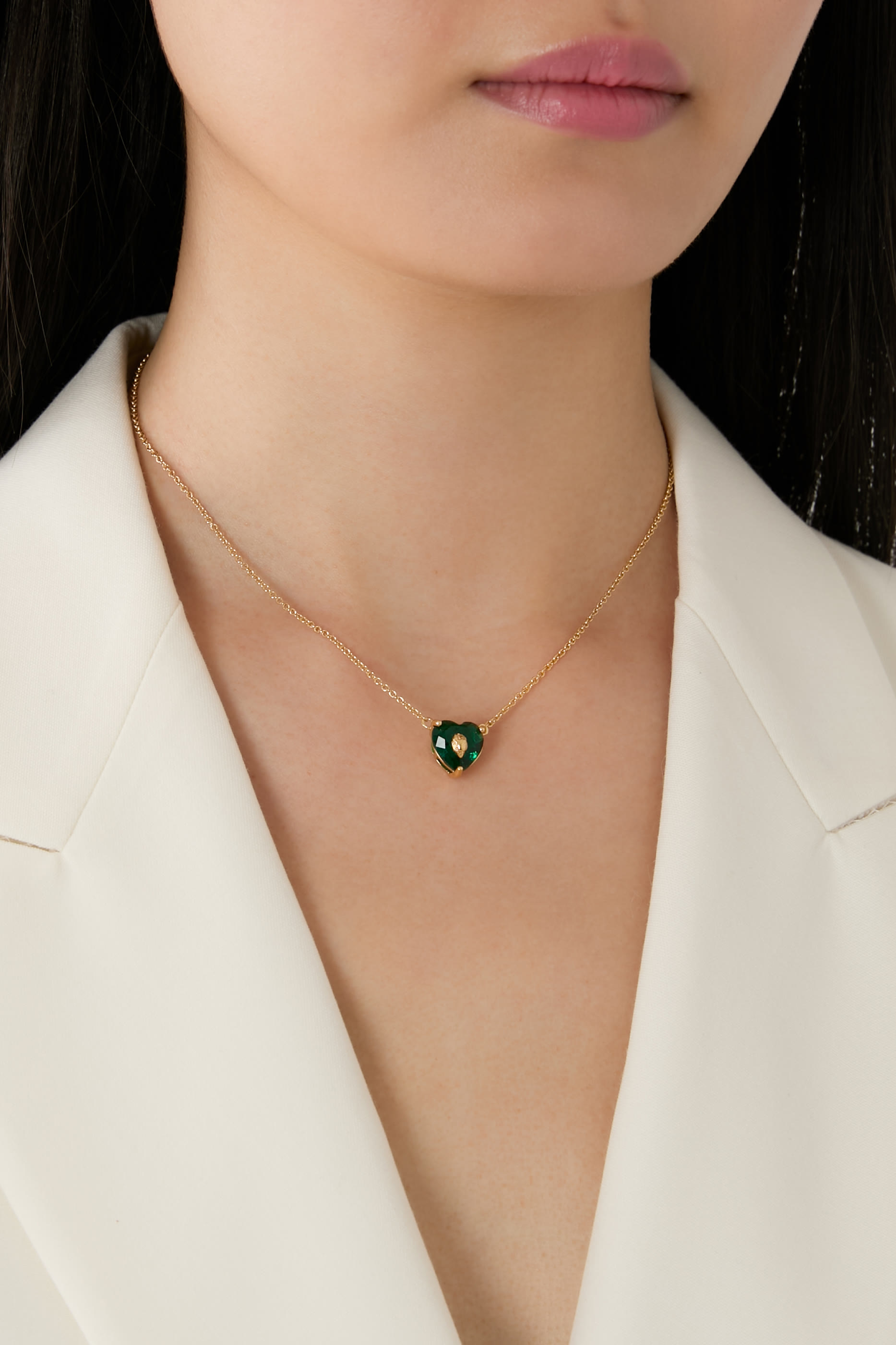 قلادة بدلاية بتصميم قلب مرصعة بالكريستال