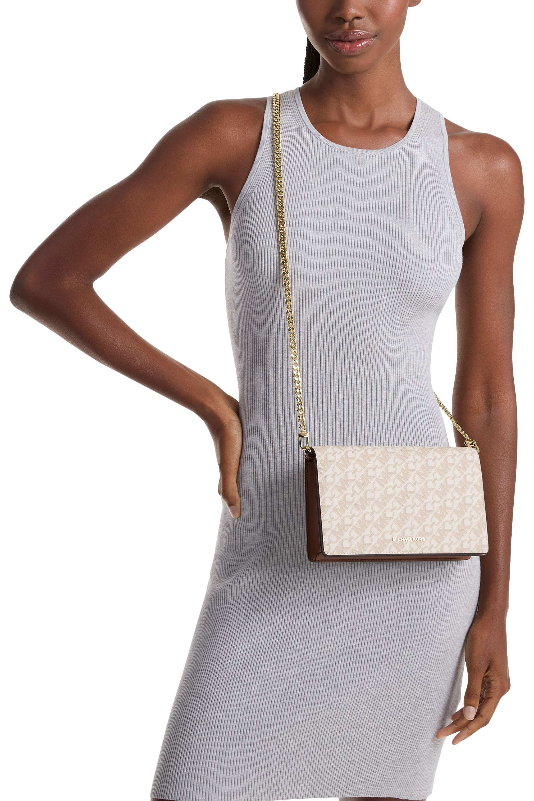 حقيبة كروس جيت ست متوسطة بغطاء قلاب بسلسلة