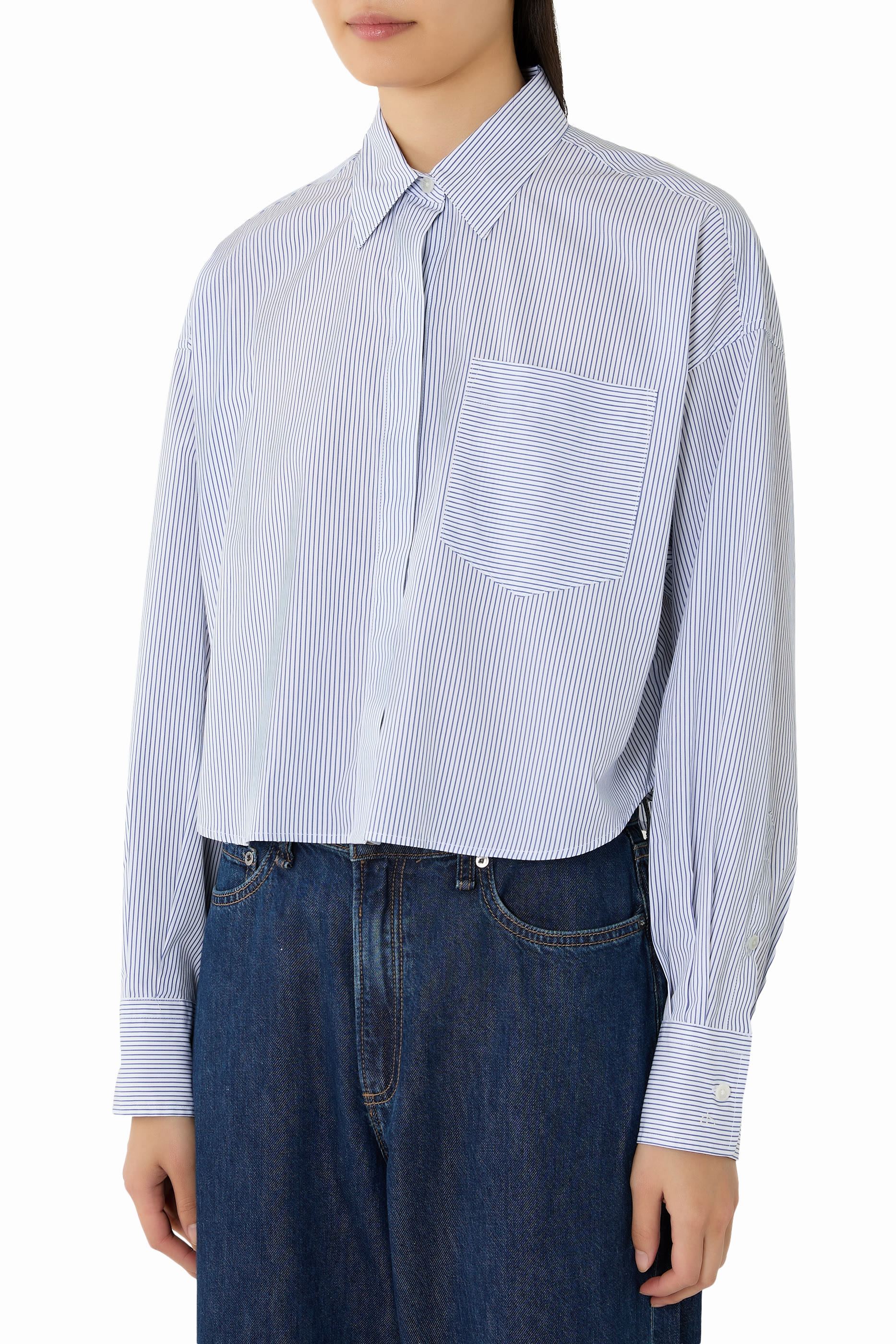 قميص مارين مخطط بقصة قصيرة