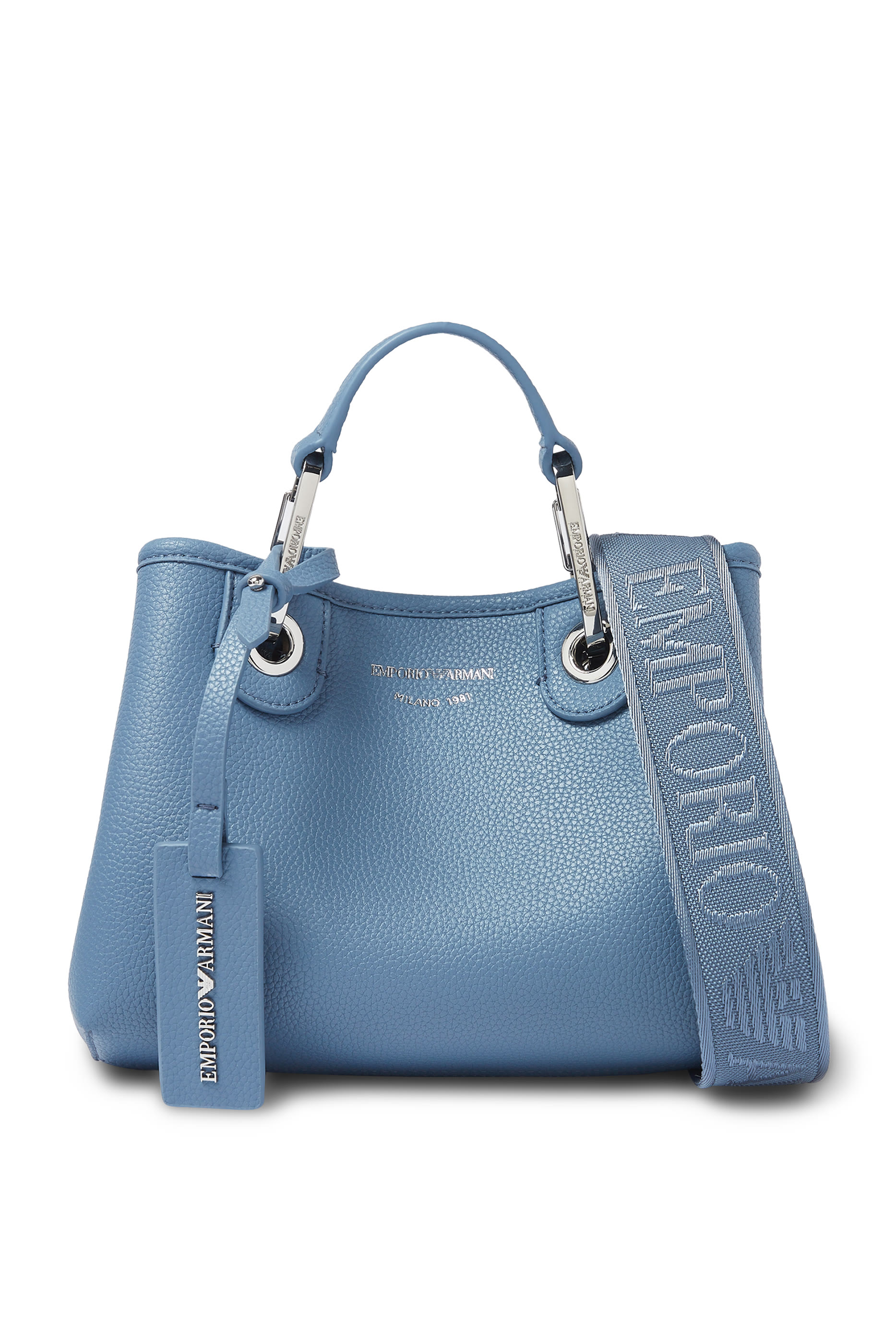 حقيبة يد صغيرة بنقشة شعار الماركة