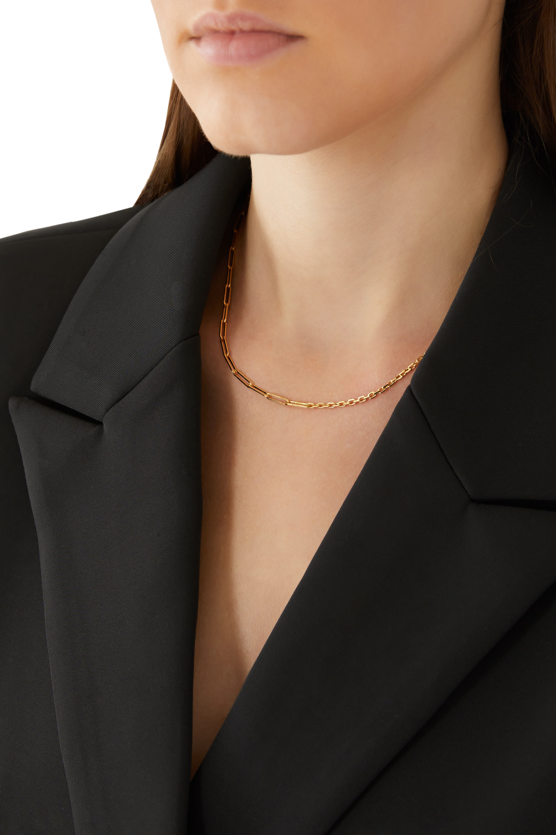 قلادة سوليتير ذهب أصفر عيار 18