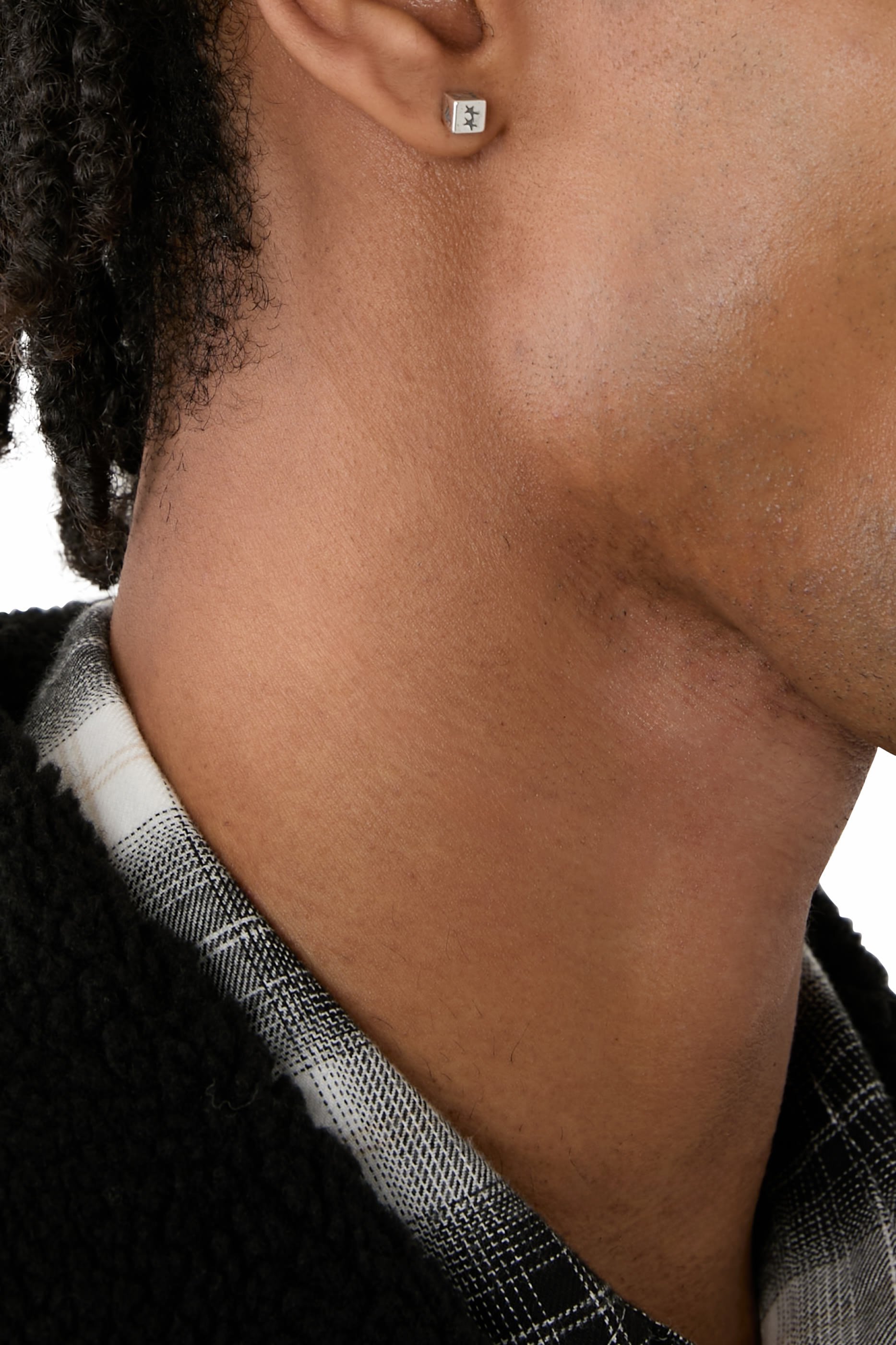 أقراط بتصميم نرد، فضة إسترلينية