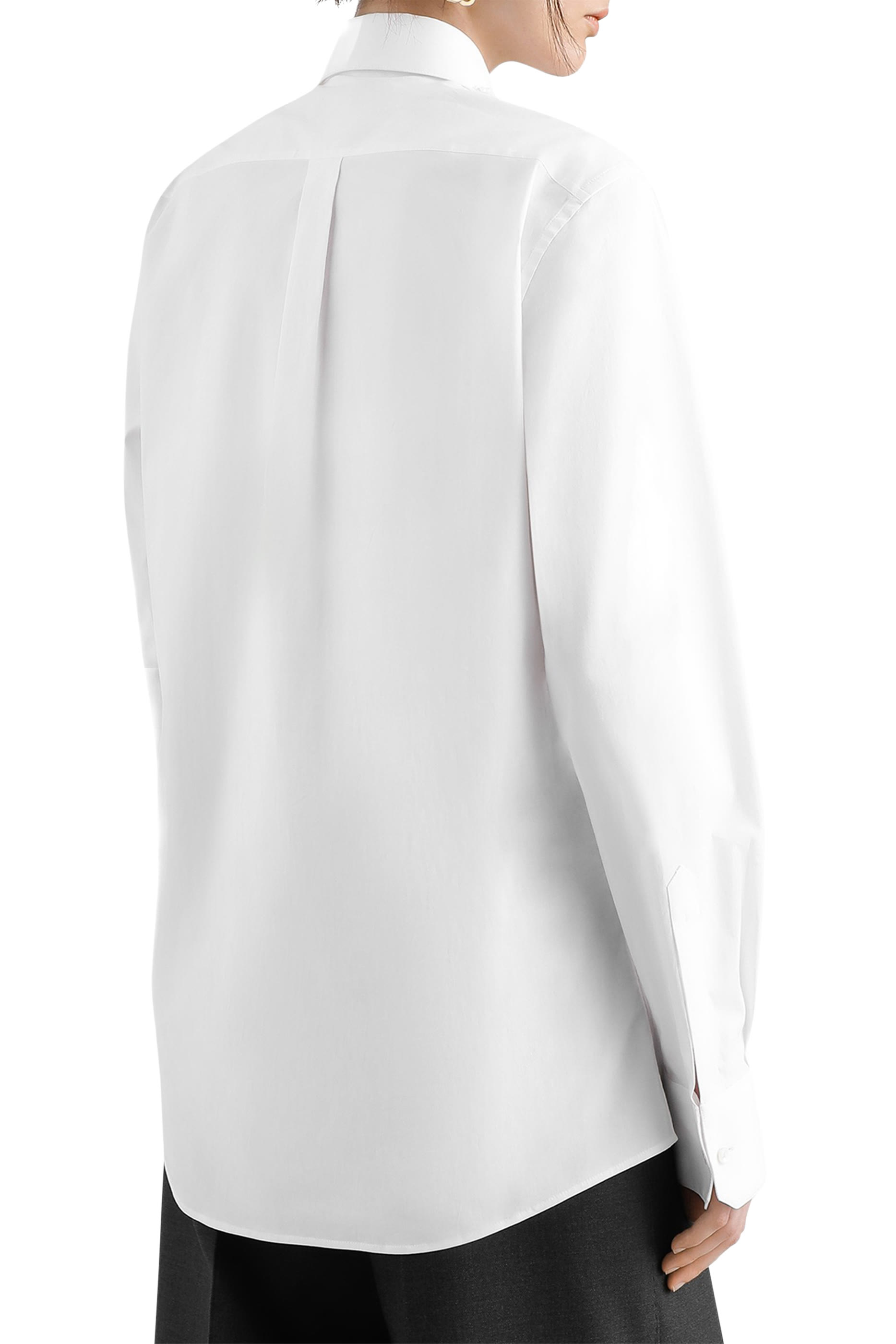 قميص قطن بوبلين بطبقة دانتيل