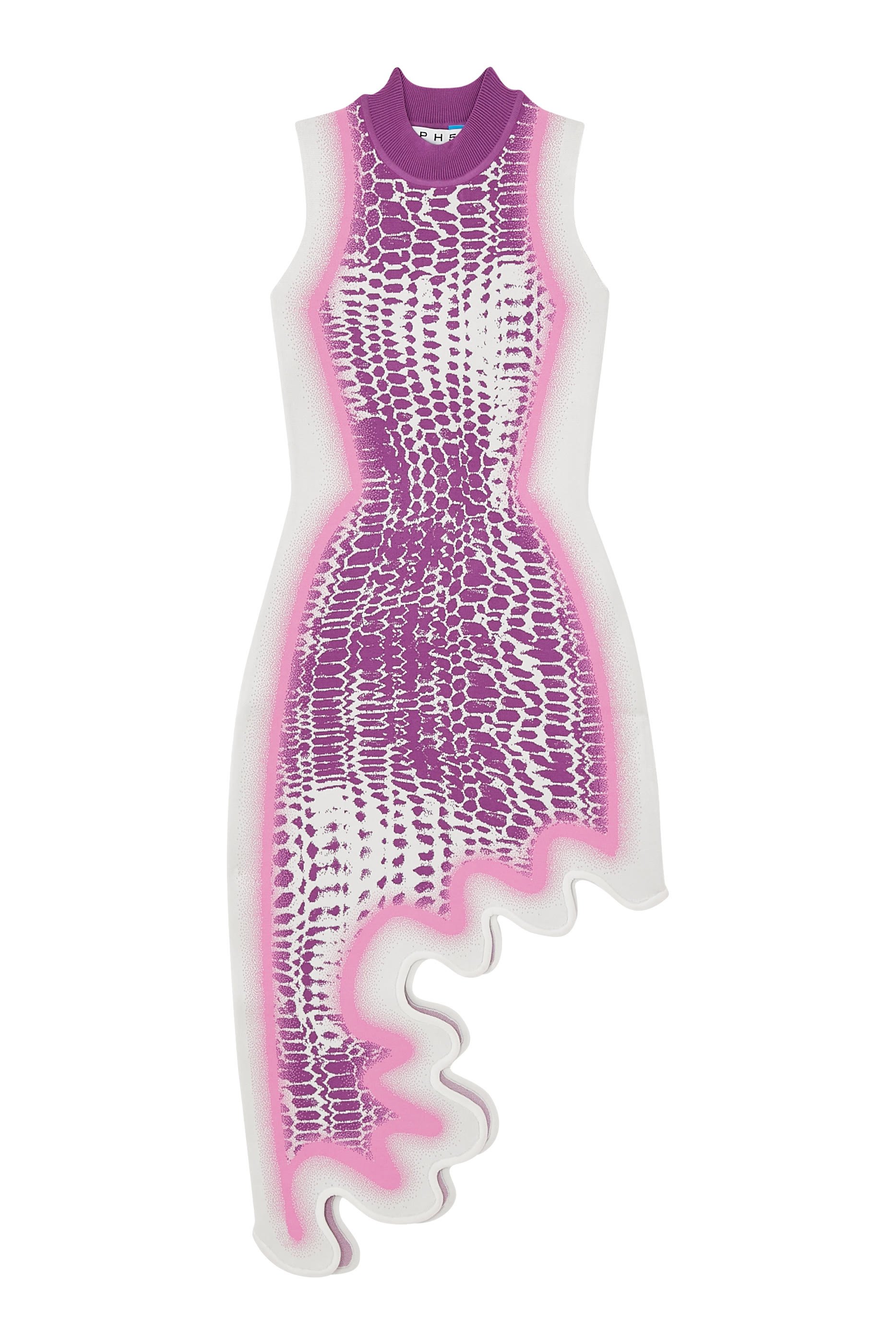 فستان بروكلين مموج بتصميم غير متماثل