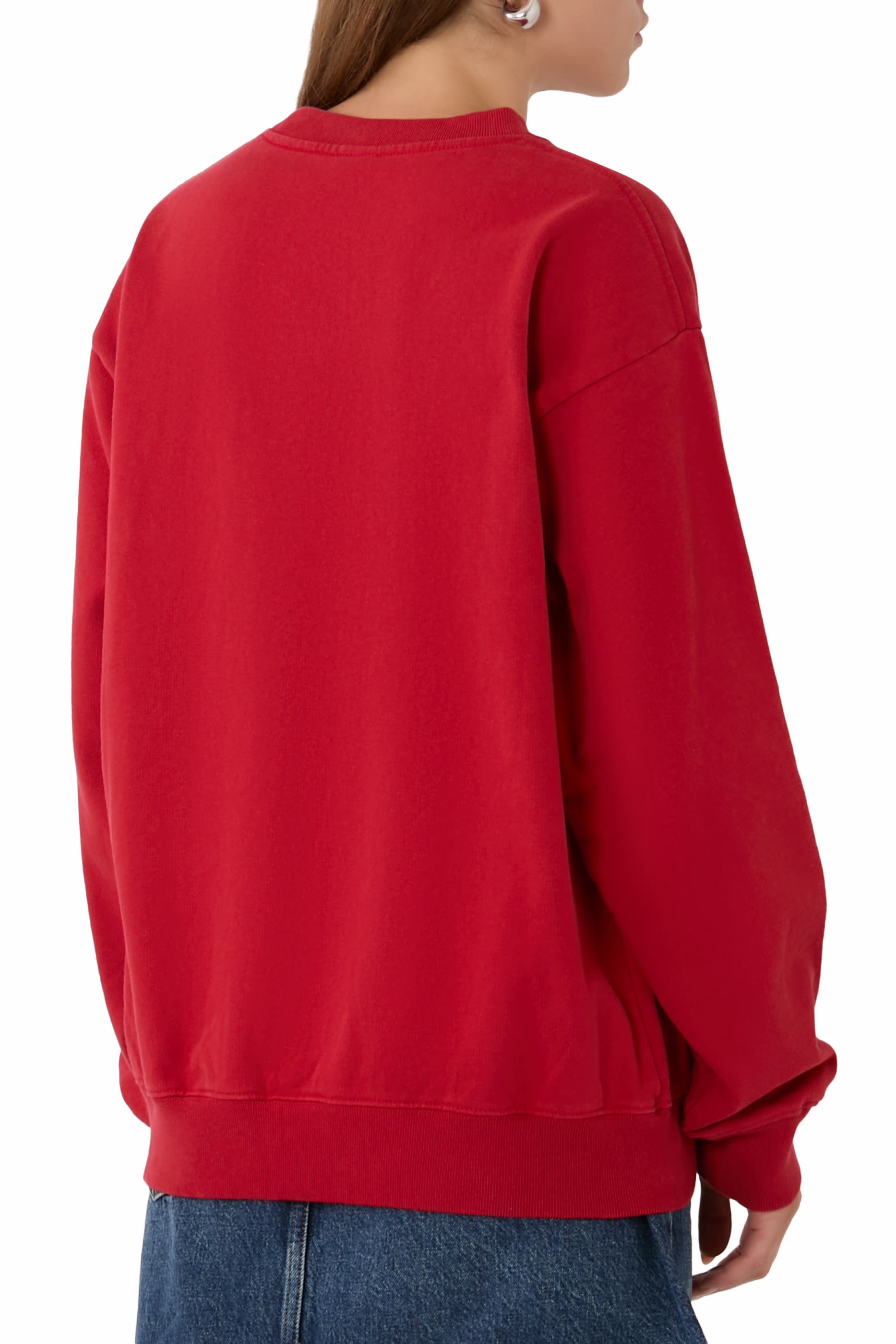 سويت شيرت ايفي بياقة ضيقة وشعار الماركة