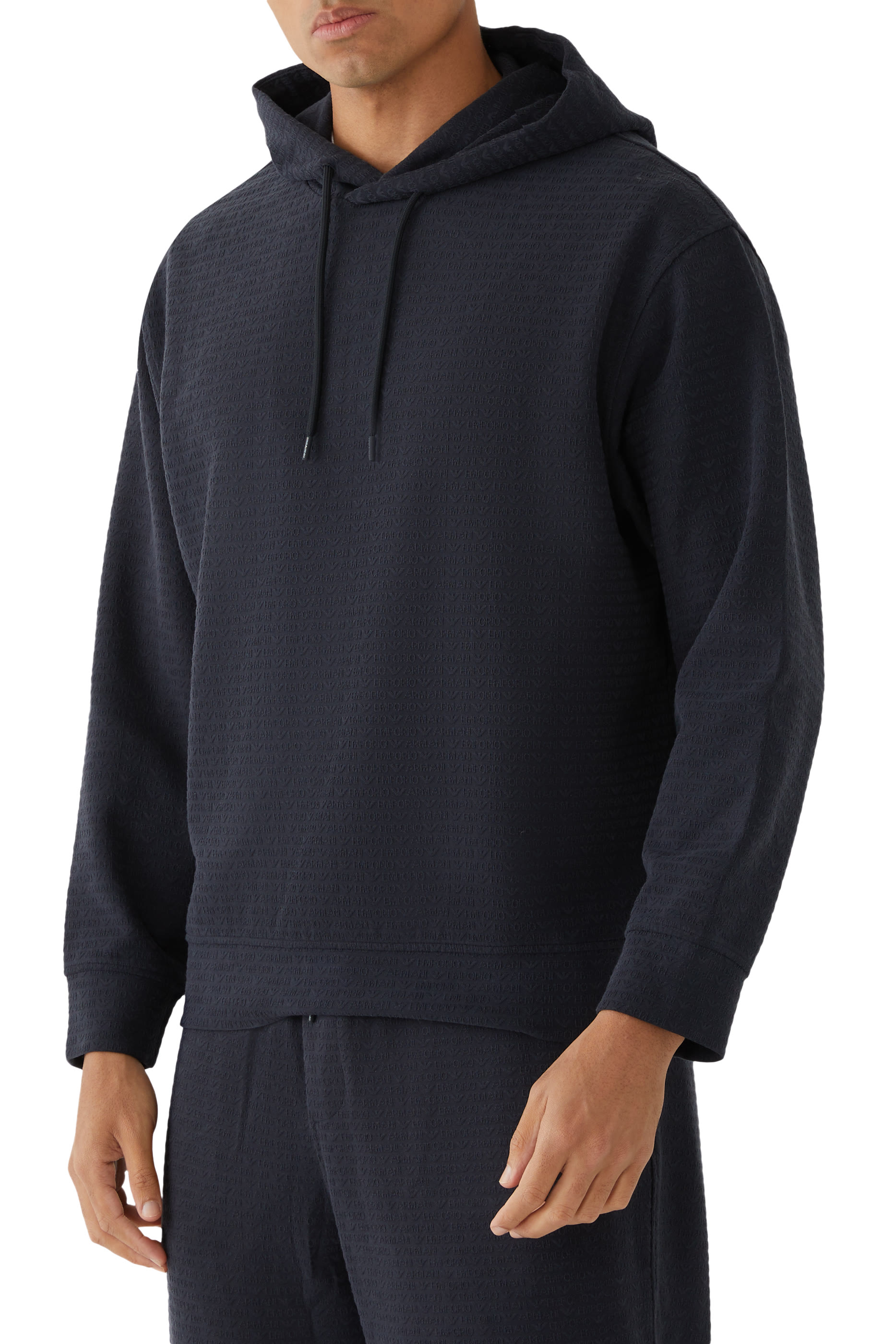 سويت شيرت بغطاء رأس بشعار الماركة