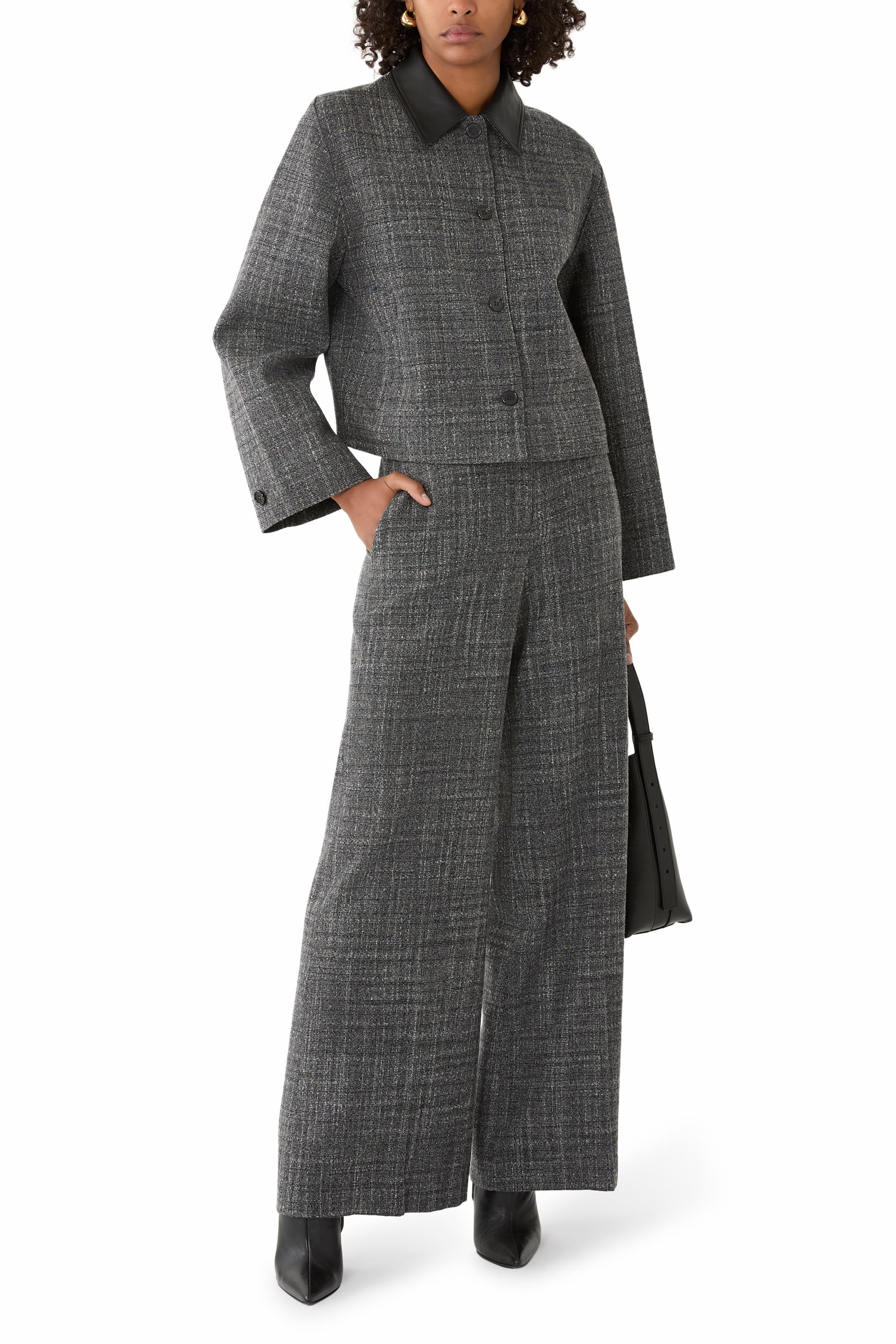 بنطال بقصة ساق واسعة صوف مالفيل