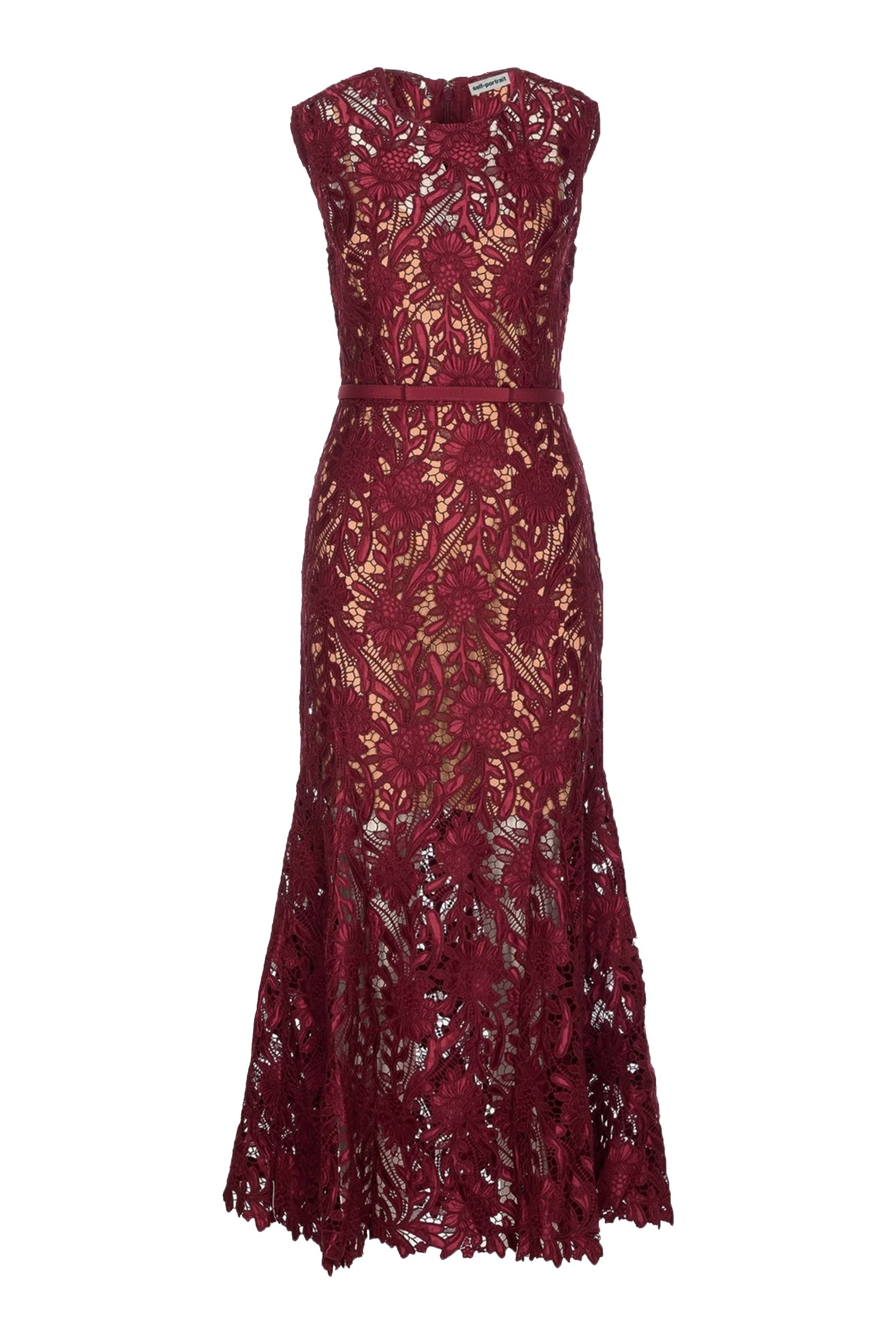 فستان متوسط الطول دانتيل جوبير